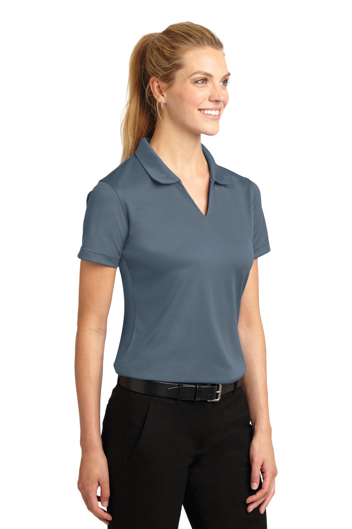 Sport-Tek Women's Dri-Mesh V-Neck Polo. L469