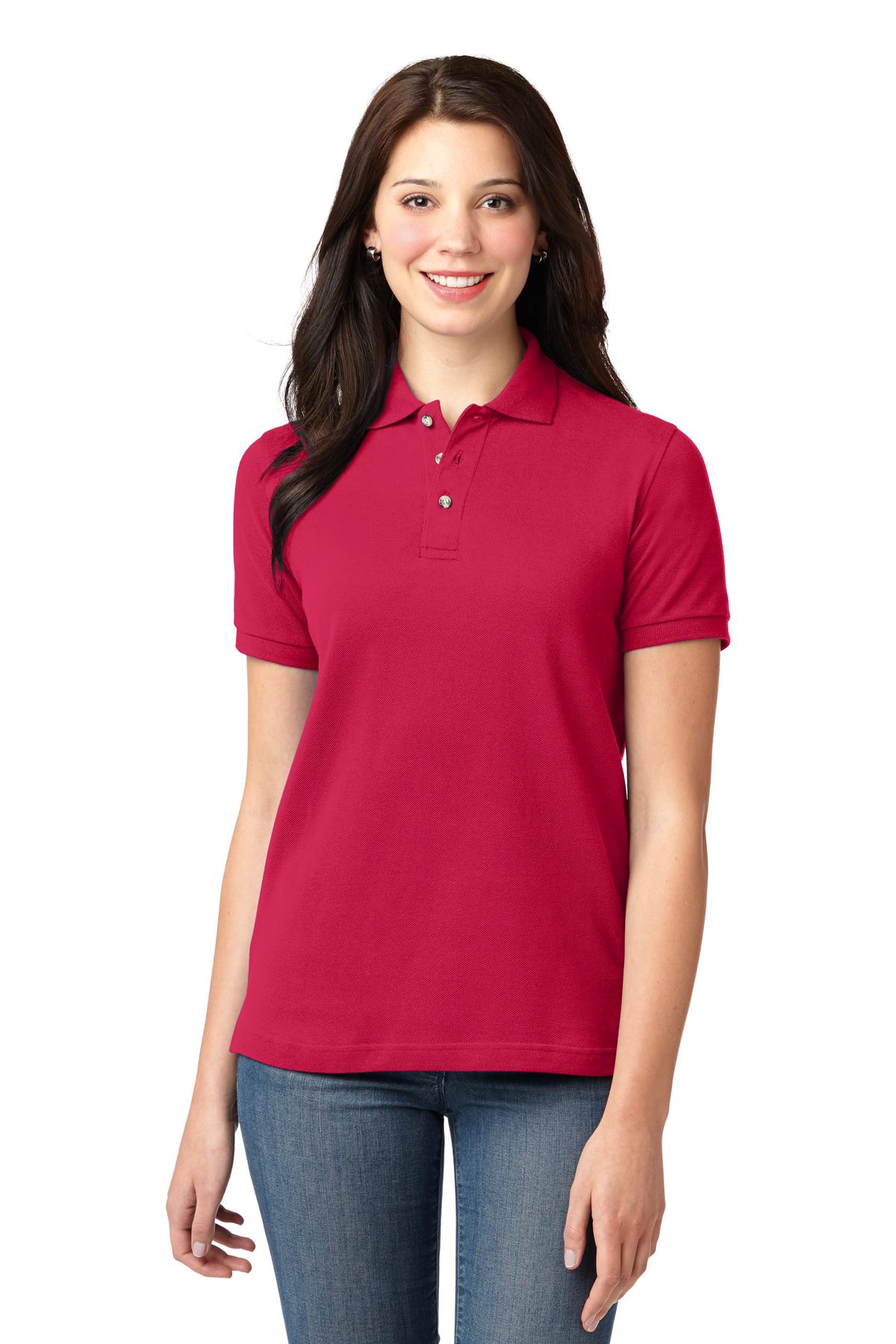 Port Authority ® Women's Heavyweight Cotton Pique Polo. L420 - Image 2