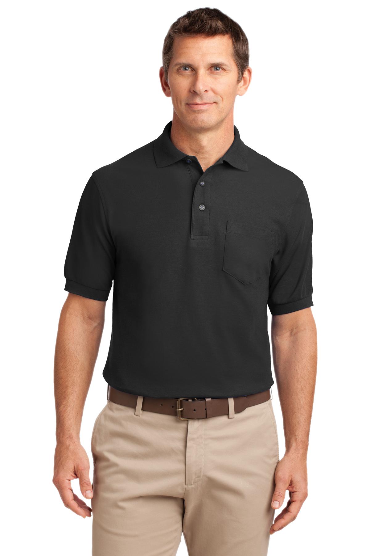 Port Authority Hospitality Tall Polos&Knits ® Tall Silk Touch Polo with Pocket.-Port Authority