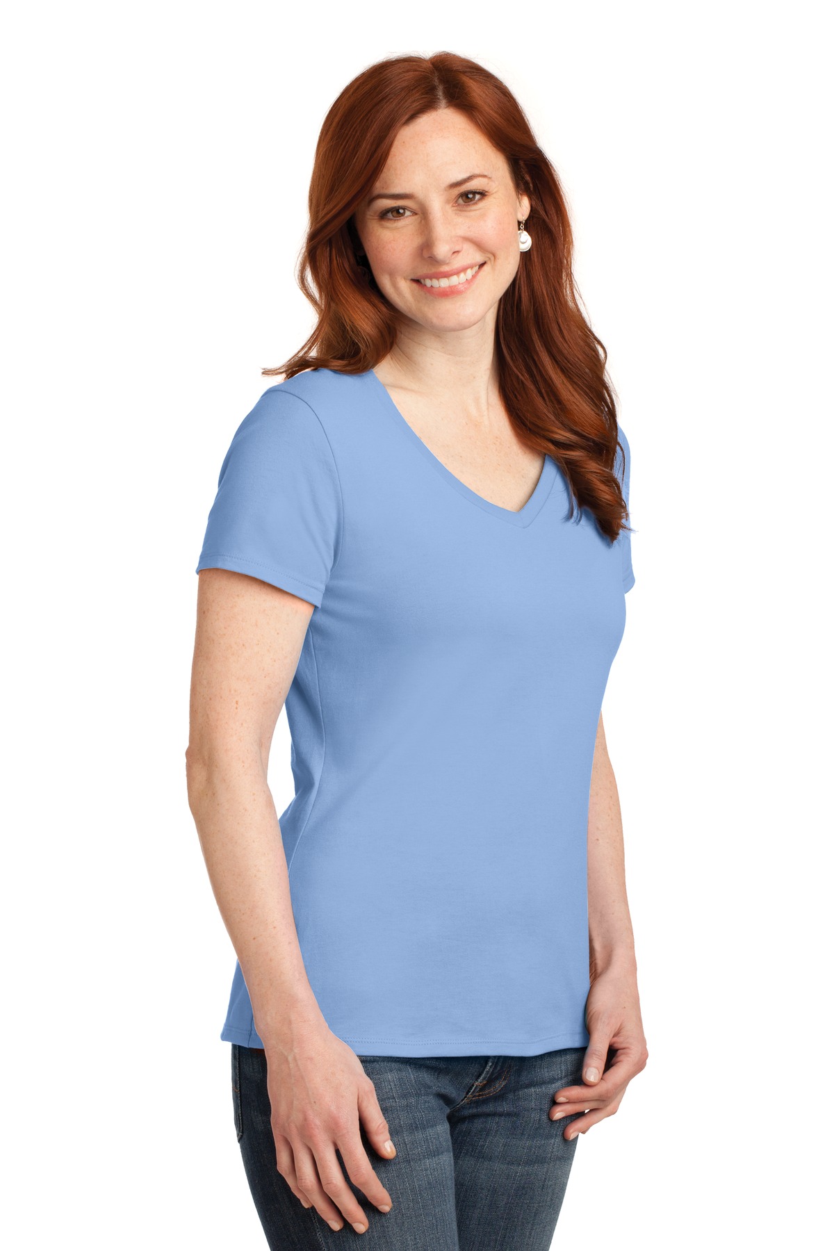 Hanes Women's Perfect-T Cotton V-Neck T-Shirt. S04V