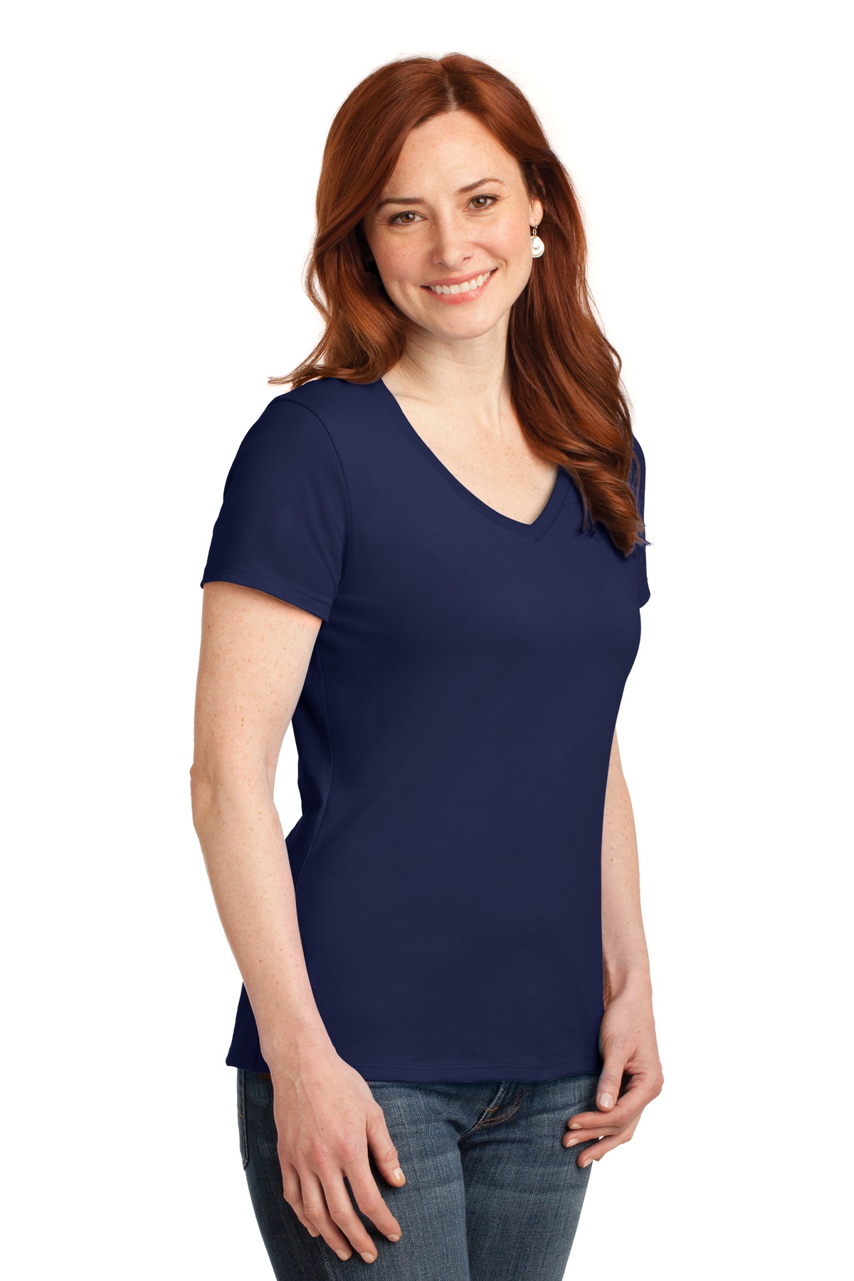 Hanes Women's Perfect-T Cotton V-Neck T-Shirt. S04V