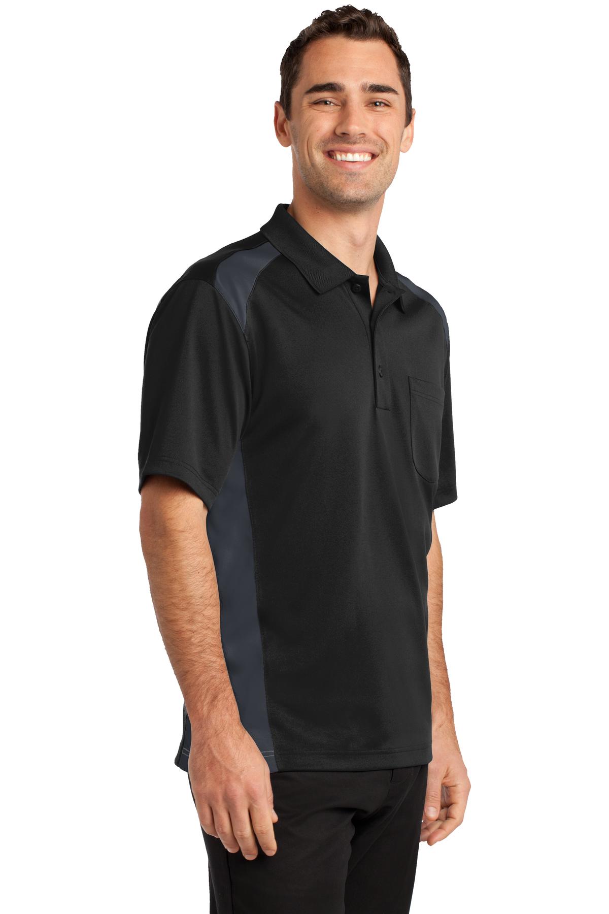 CornerStone Select Snag-Proof Two Way Colorblock Pocket Polo. CS416