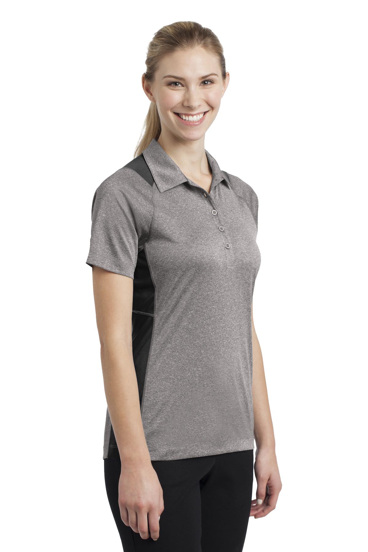 Sport-Tek Ladies Heather Colorblock Contender Polo. LST665