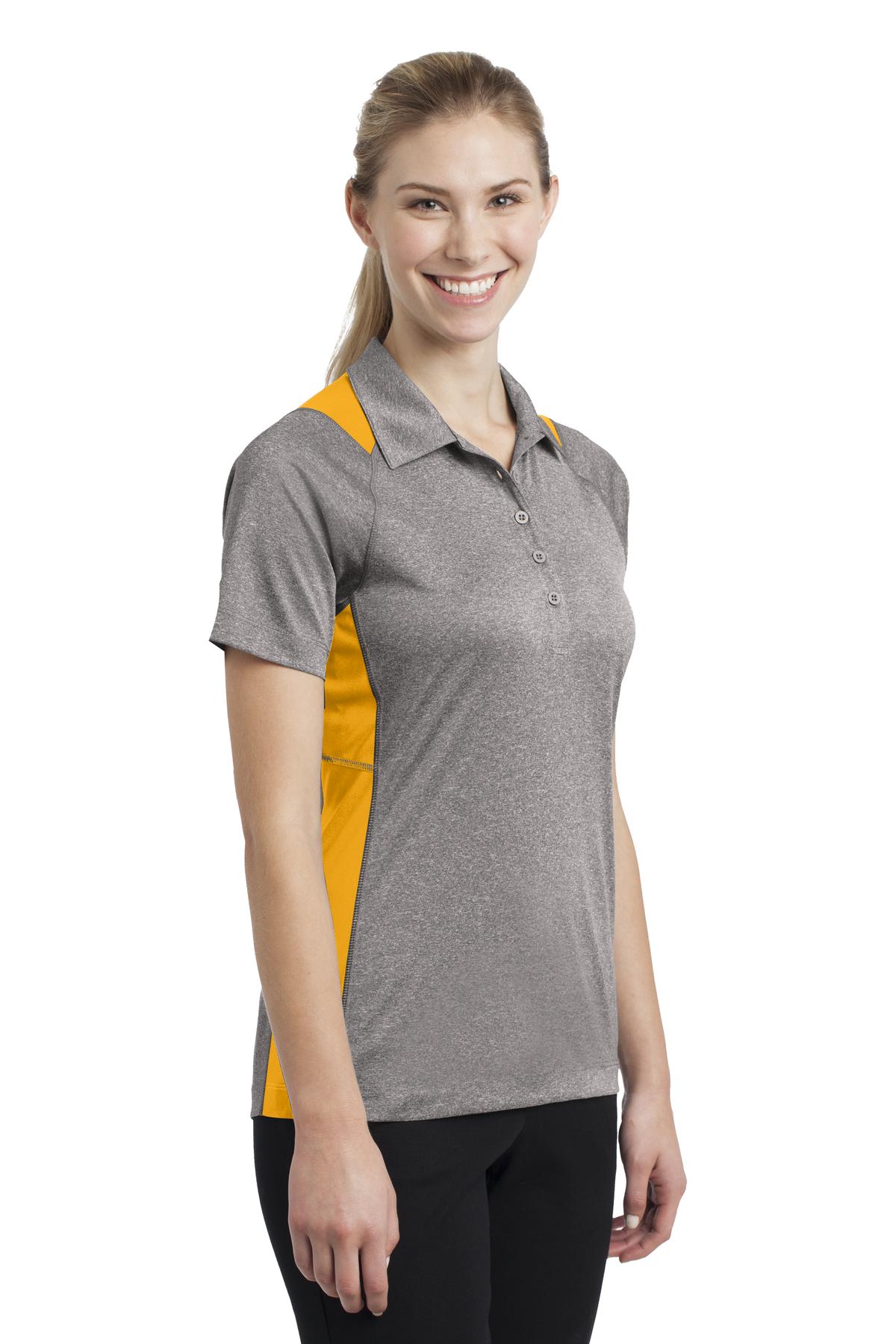 Sport-Tek Women's Heather Colorblock Contender Polo. LST665