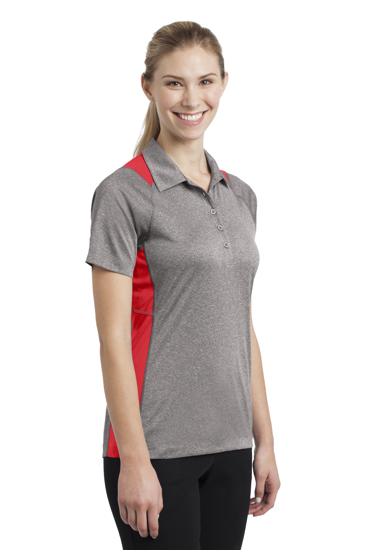 Sport-Tek Women's Heather Colorblock Contender Polo. LST665