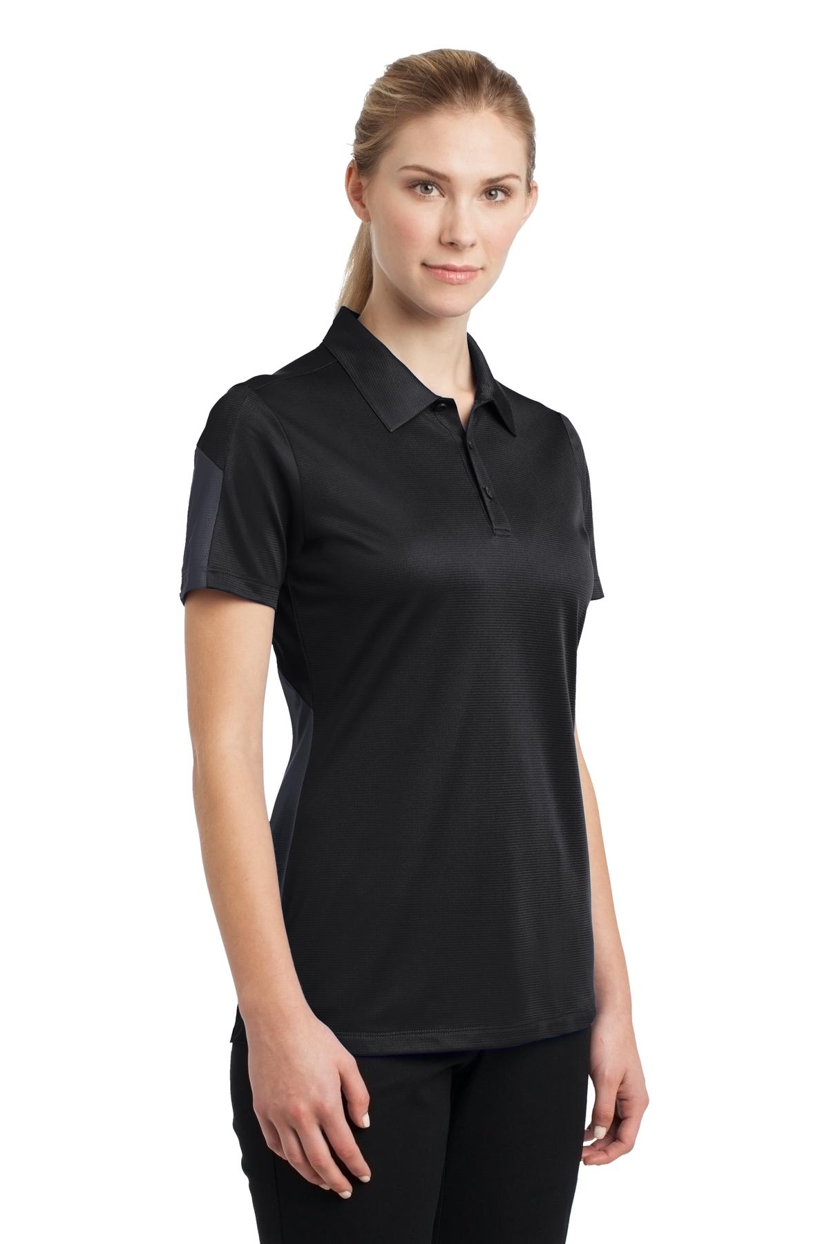Sport-Tek Ladies PosiCharge Active Textured Colorblock Polo. LST695