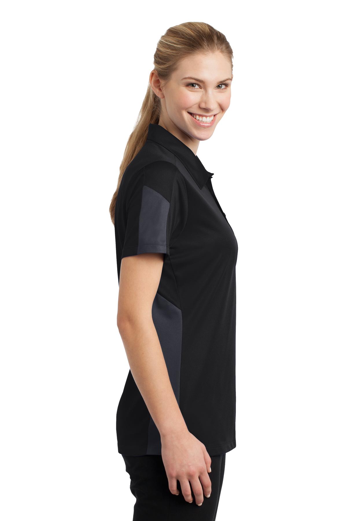 Sport-Tek Ladies PosiCharge Active Textured Colorblock Polo. LST695