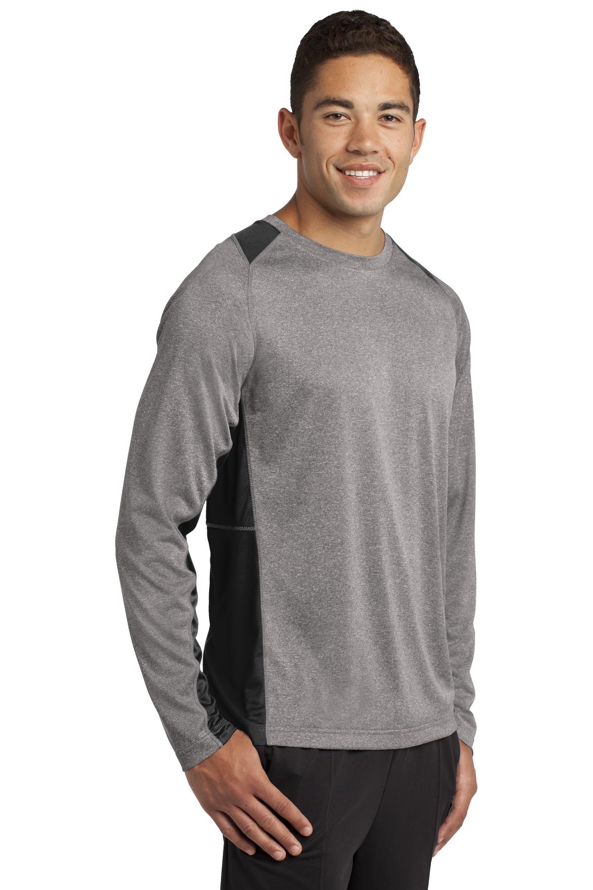 Sport-Tek Long Sleeve Heather Colorblock Contender Tee. ST361LS