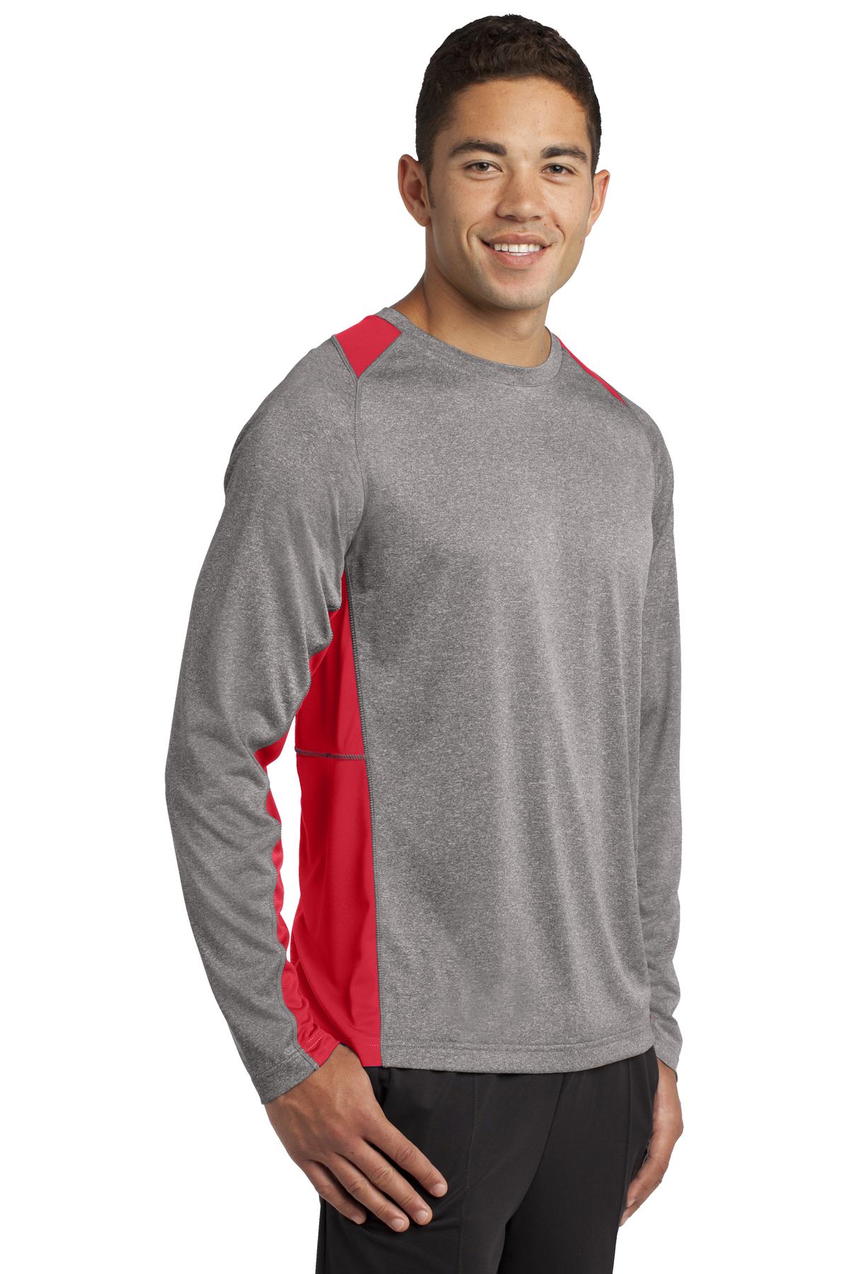 Sport-Tek Long Sleeve Heather Colorblock Contender Tee. ST361LS