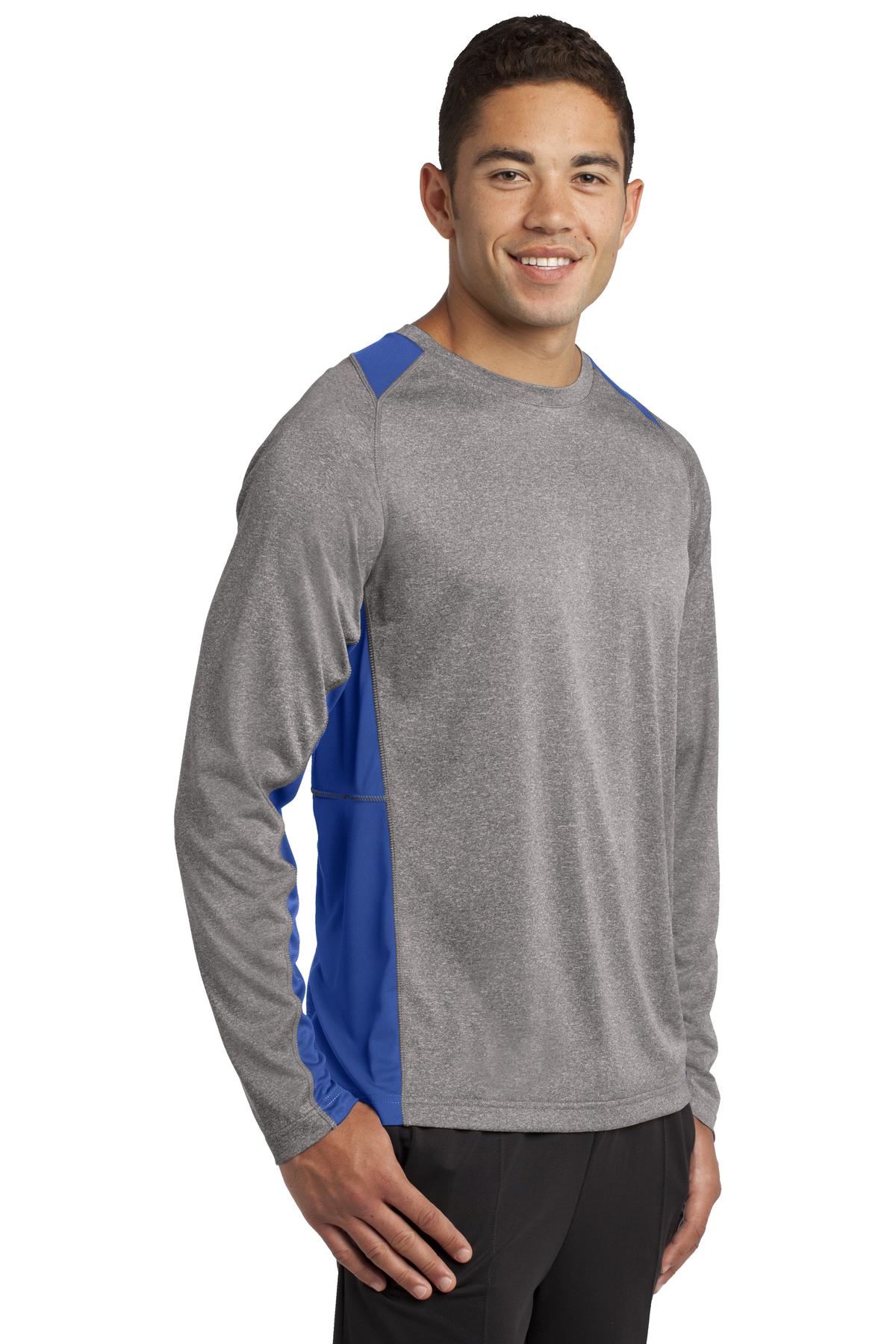 Sport-Tek Long Sleeve Heather Colorblock Contender Tee. ST361LS