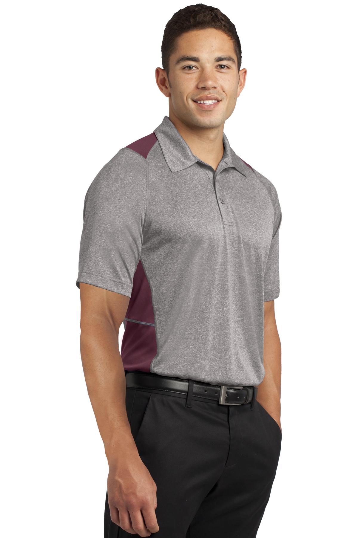 Sport-Tek Heather Colorblock Contender Polo. ST665