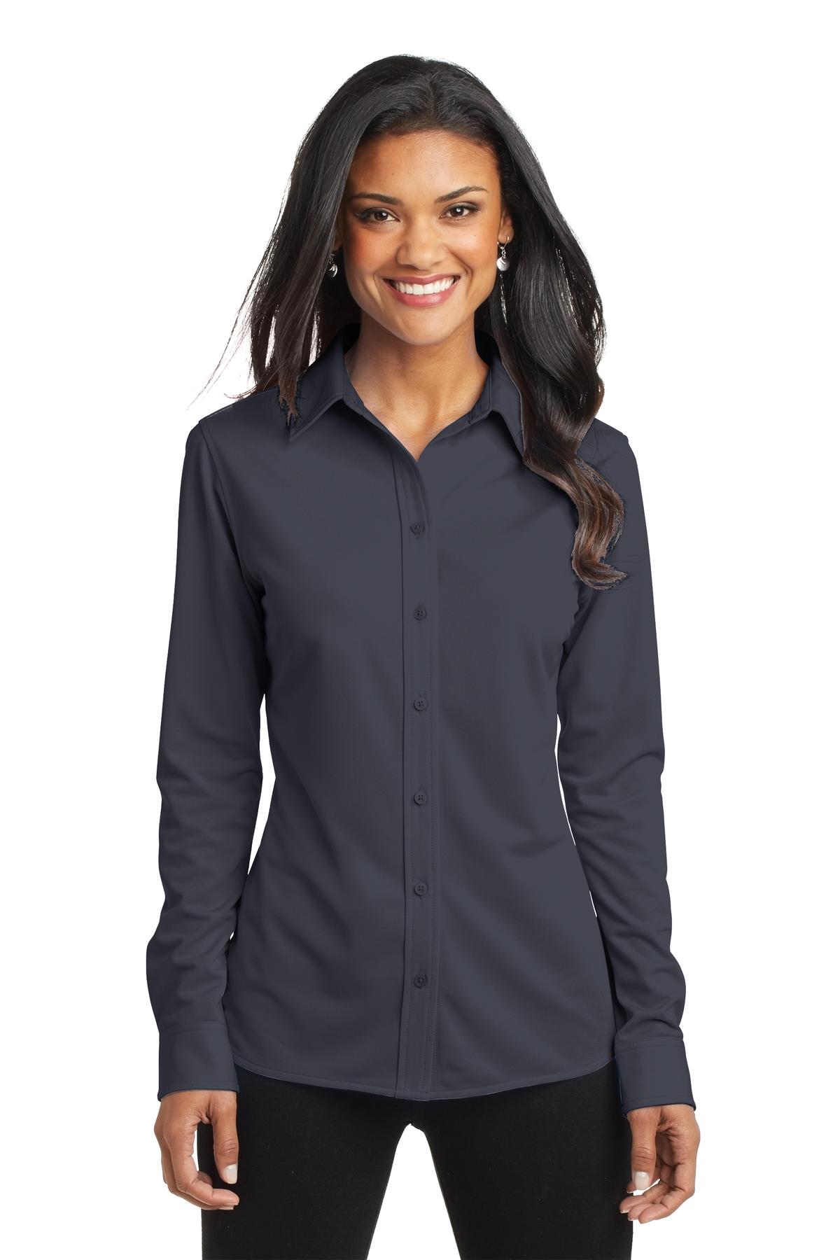 Port Authority Hospitality Ladies Polos&Knits,Woven Shirts ® Ladies Dimension Knit Dress Shirt.-Port Authority