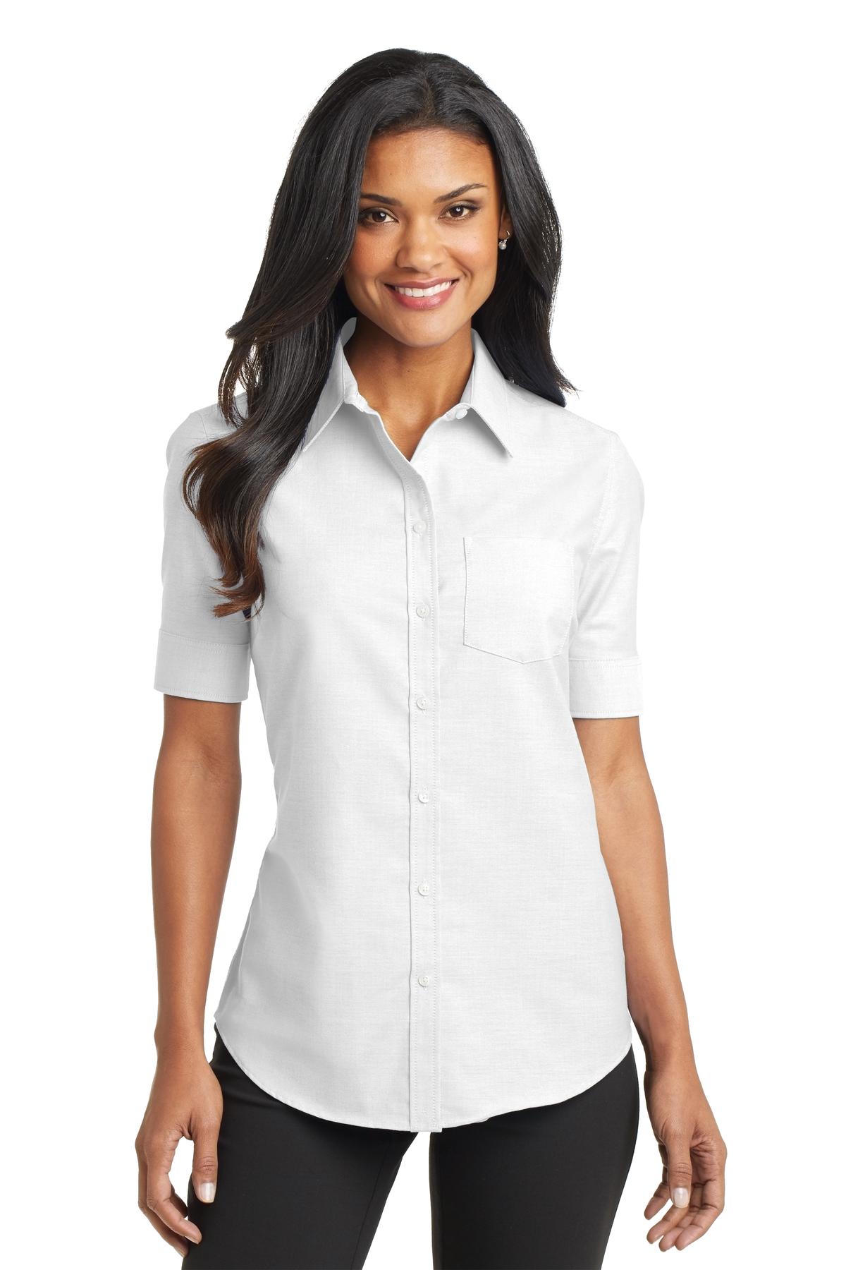 Port Authority Ladies Short Sleeve SuperPro Oxford Shirt. L659
