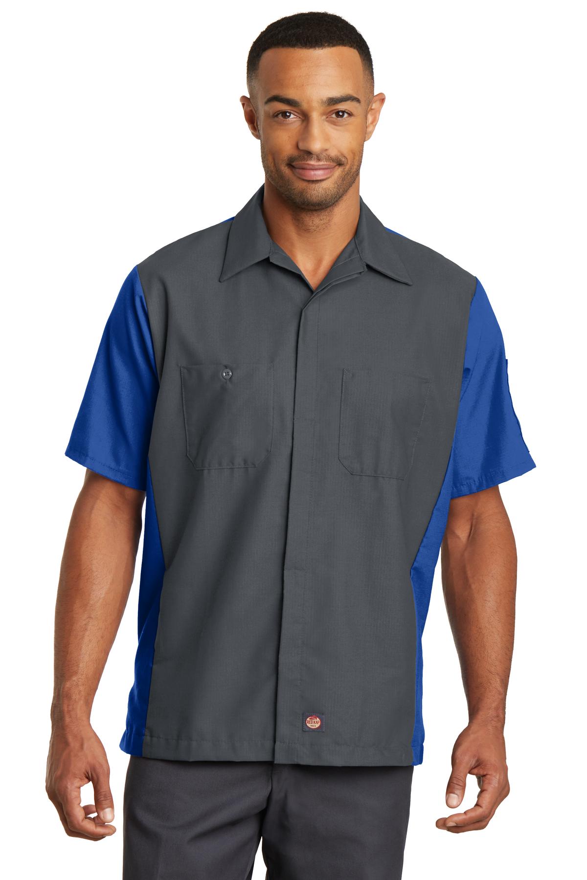 Red Kap Industrial Workwear&Woven Shirts ® Short Sleeve Ripstop Crew Shirt.-Red Kap