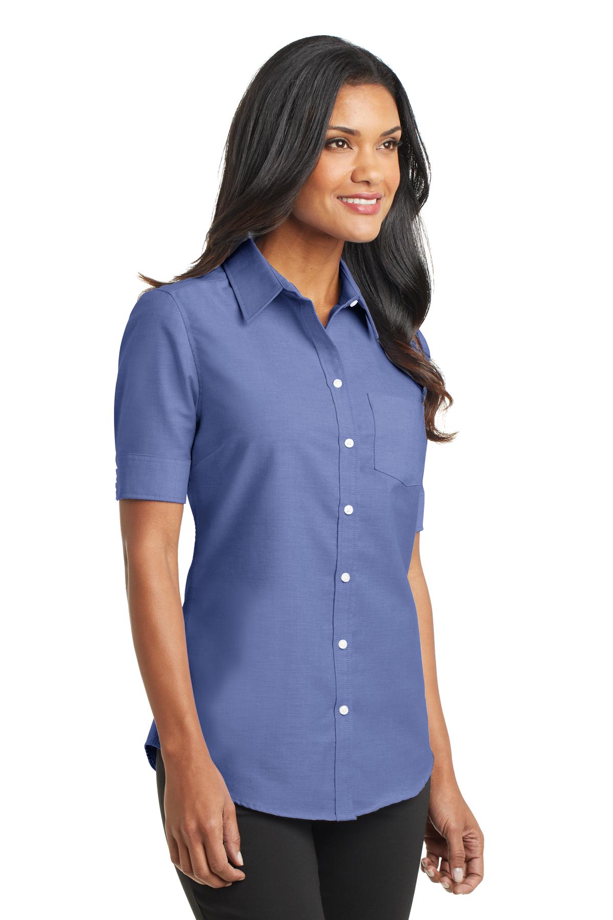 Port Authority Women's Short Sleeve SuperPro Oxford Shirt. L659