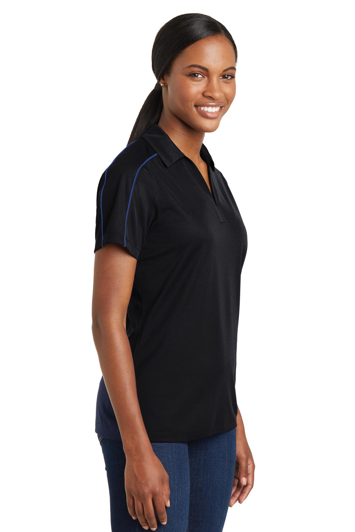 Sport-Tek Women's Micropique Sport-Wick Piped Polo. LST653