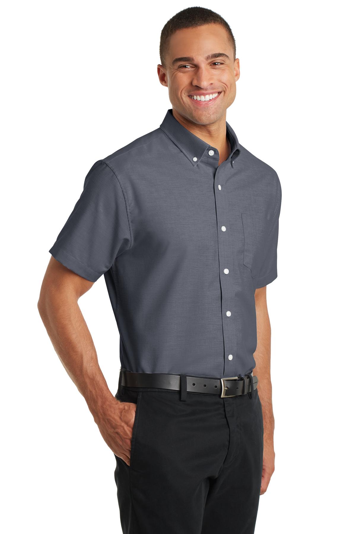 Port Authority Short Sleeve SuperPro Oxford Shirt. S659