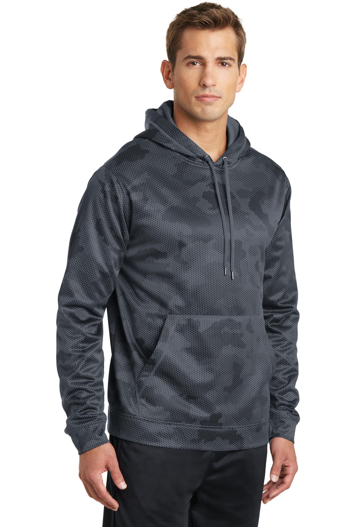 Sport-Tek Sport-Wick CamoHex Fleece Hooded Pullover. ST240