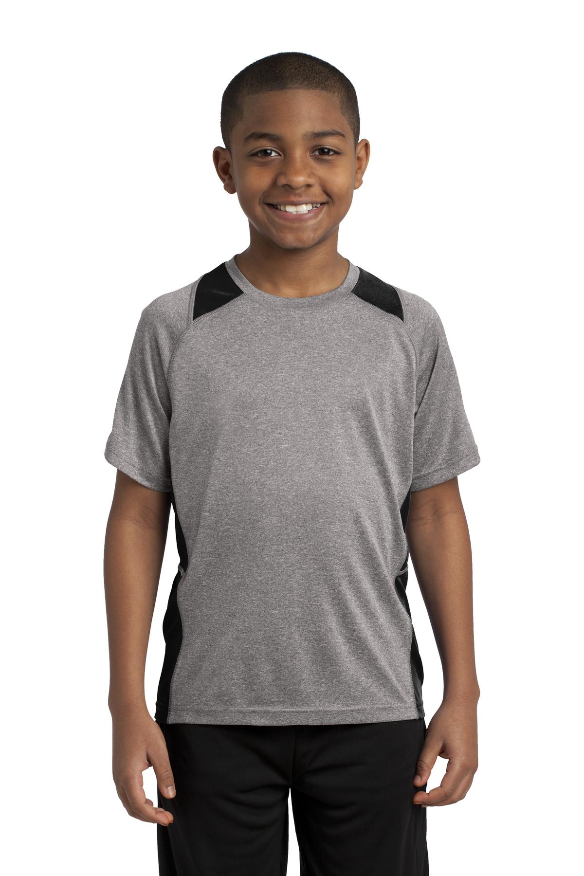 Sport-Tek Activewear Youth T-Shirts for Hospitality ® Youth Heather Colorblock Contender Tee.-Sport-Tek