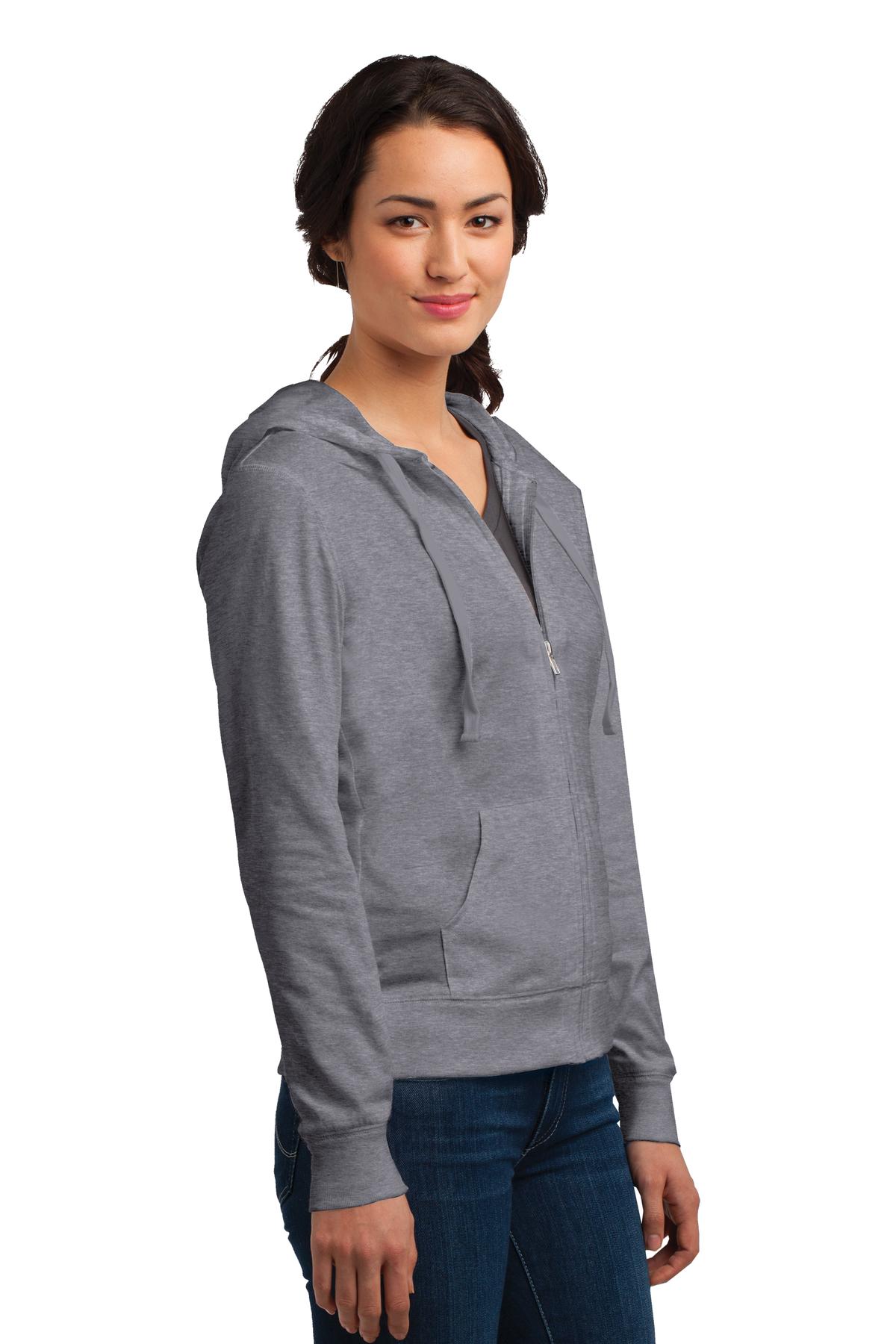 District Women's Fitted Jersey Full-Zip Hoodie. DT2100