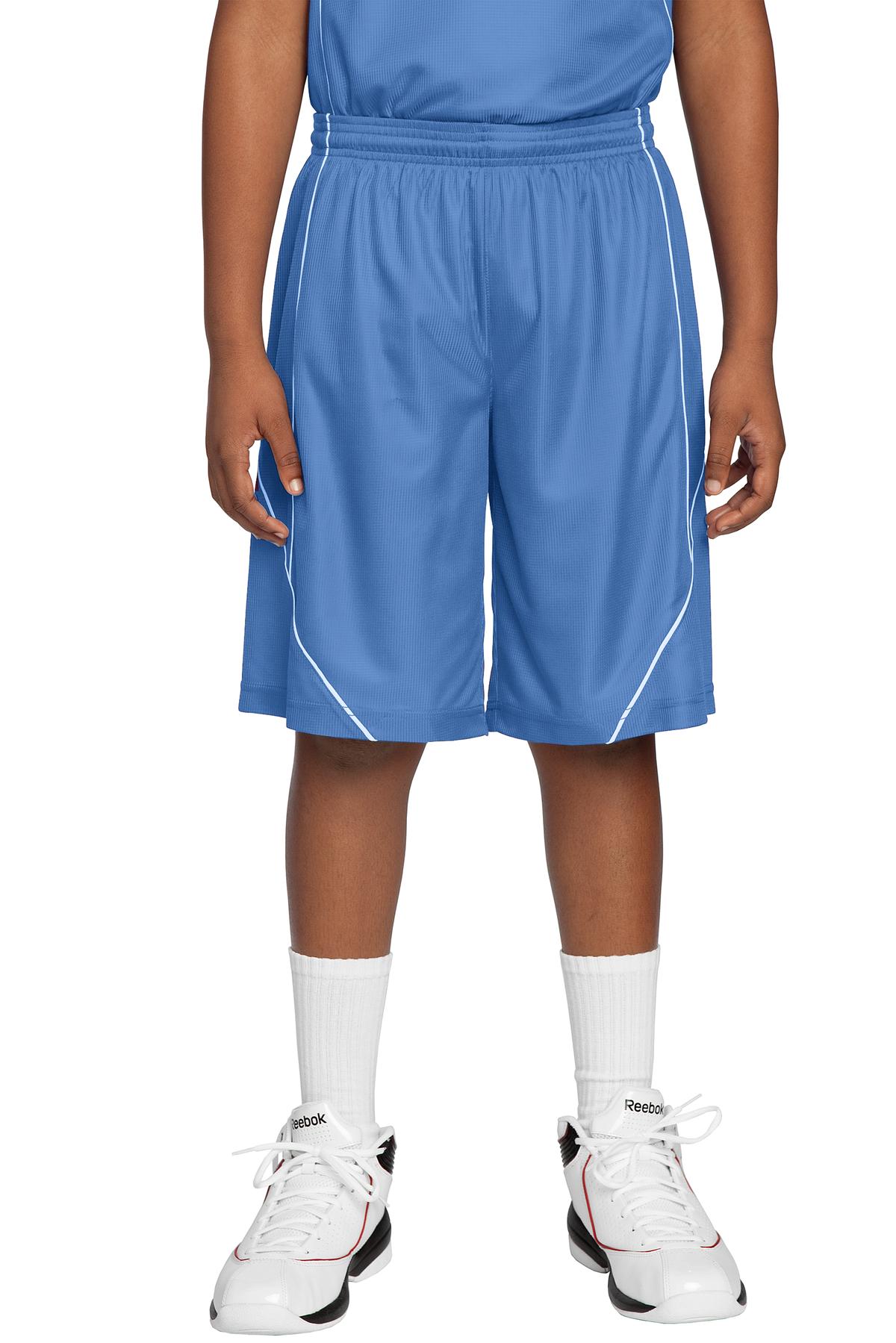 Sport-Tek Youth PosiCharge Mesh Reversible Spliced Short. YT565