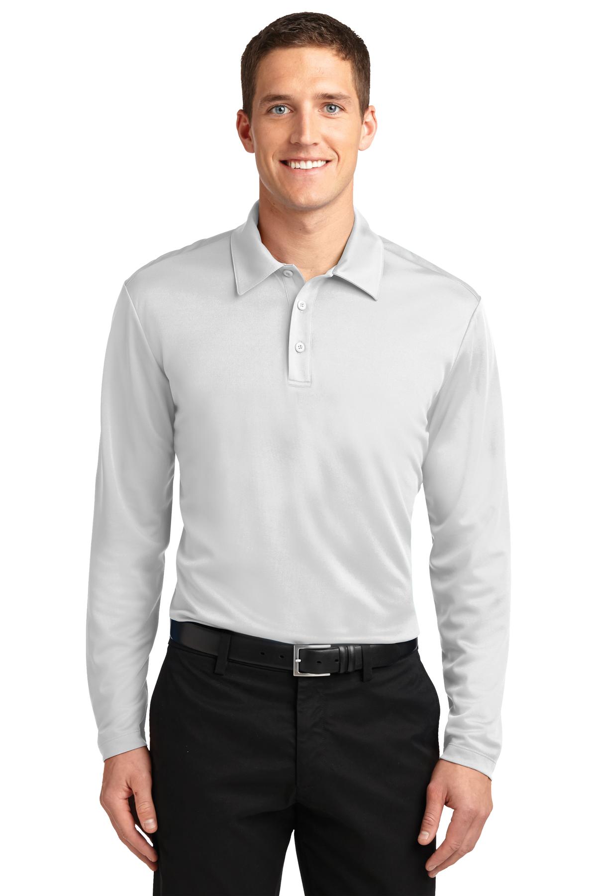 Port Authority Silk Touch Performance Long Sleeve Polo. K540LS