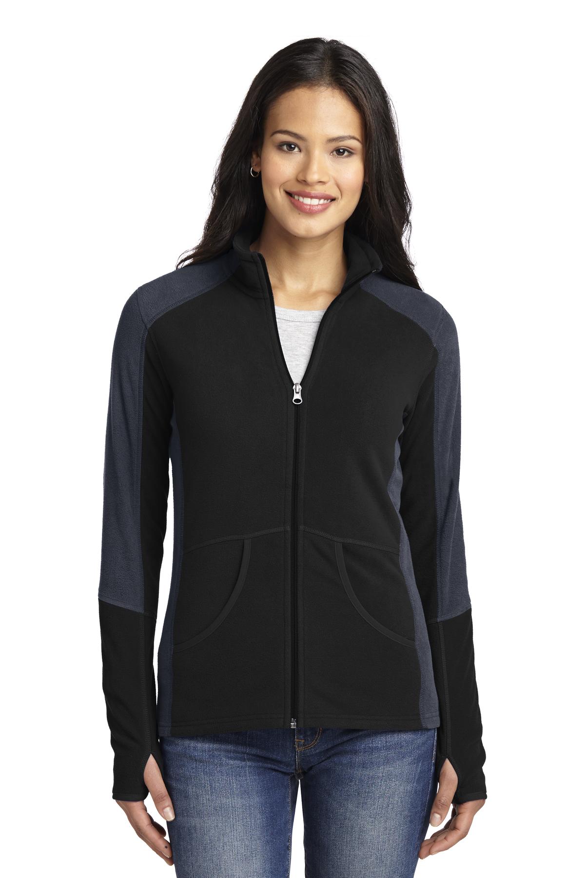 Port Authority Ladies Outerwear Sweatshirts & Fleece for Hospitality ® Ladies Colorblock Microfleece Jacket.-Port Authority
