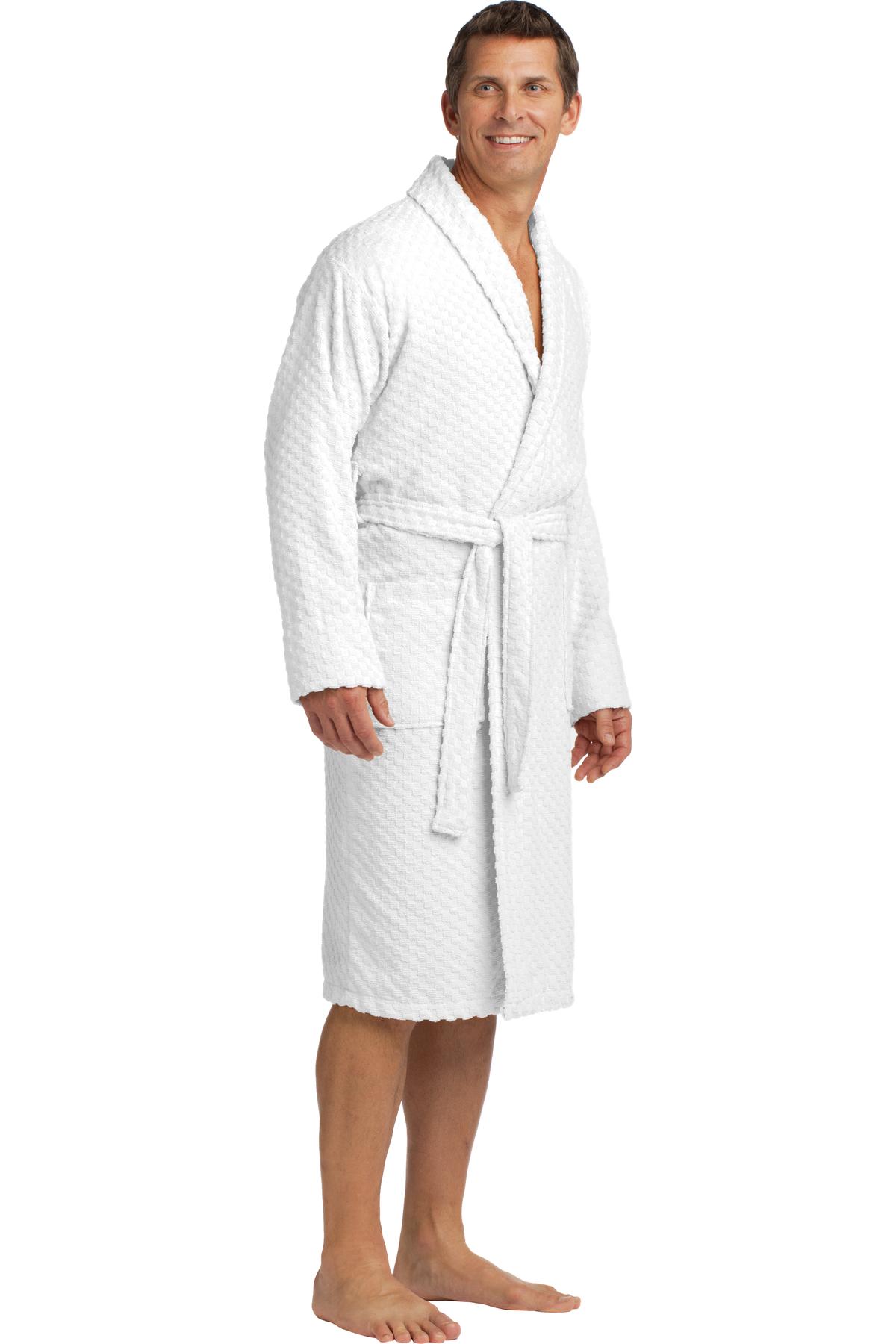 Port Authority Checkered Terry Shawl Collar Robe. R103
