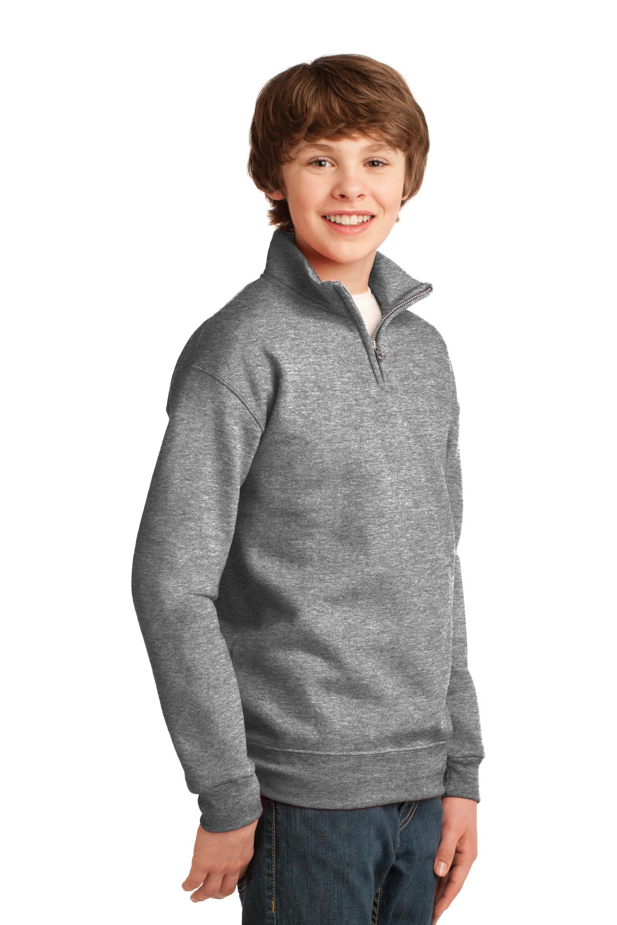 DISCONTINUED Jerzees Youth NuBlend 1/4-Zip Cadet Collar Sweatshirt 995Y