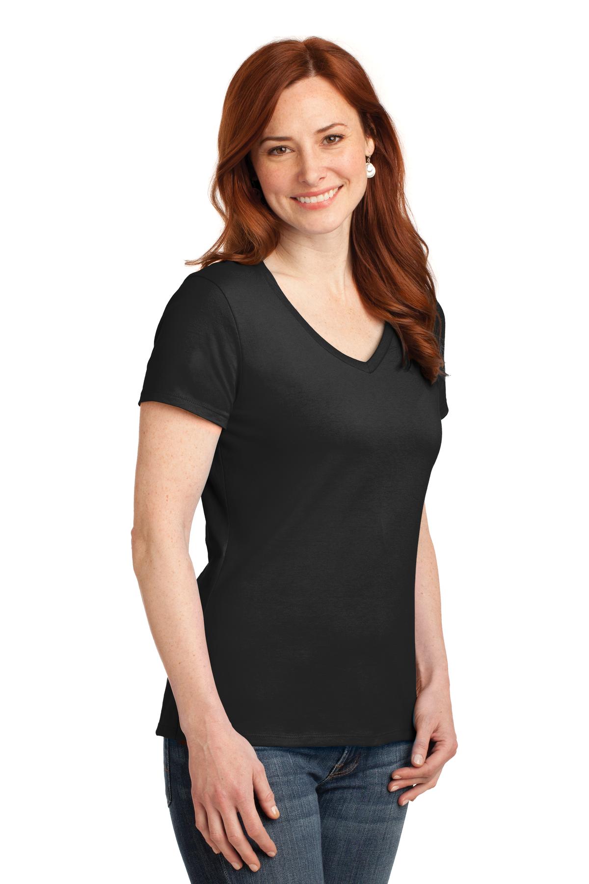 Hanes Women's Perfect-T Cotton V-Neck T-Shirt. S04V