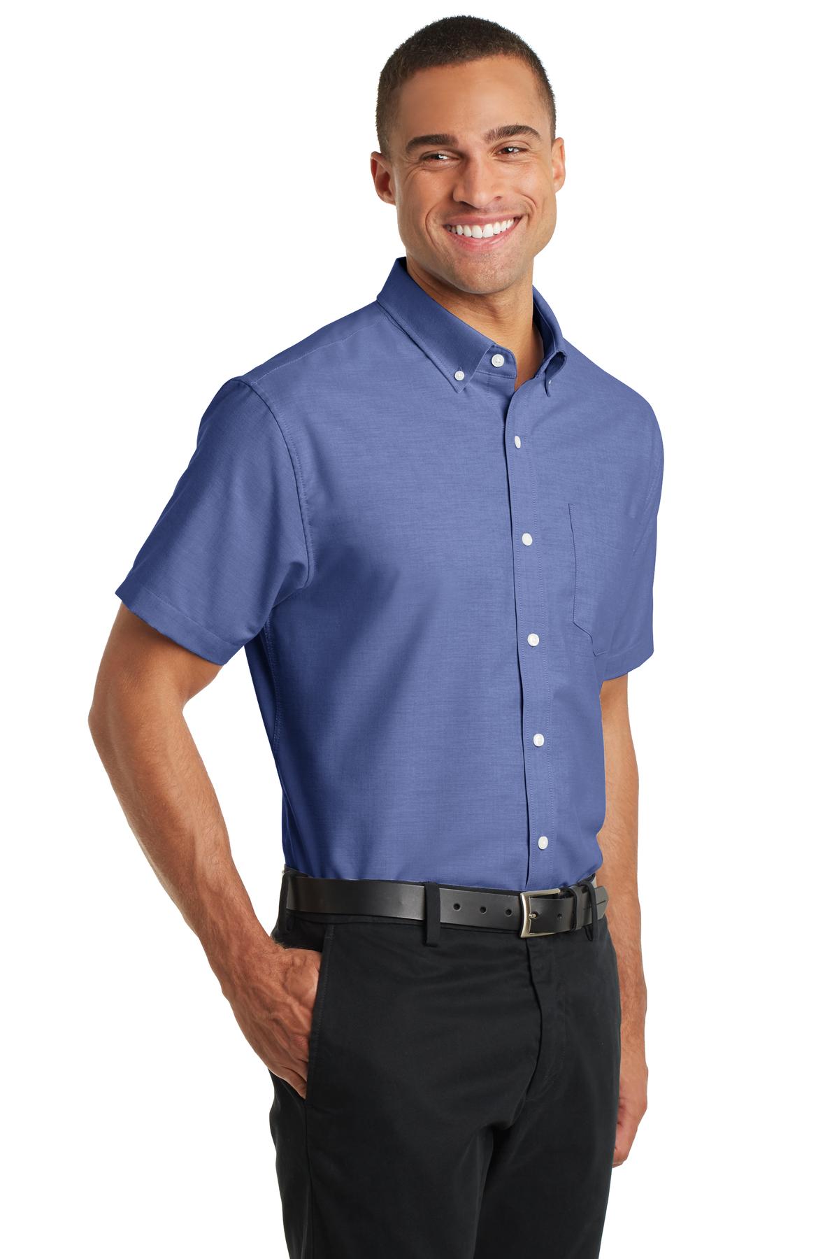 Port Authority Short Sleeve SuperPro Oxford Shirt. S659