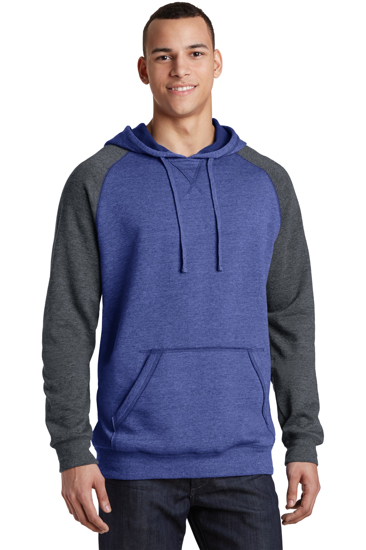 District Hospitality Sweatshirts & Fleece ® Young Mens Lightweight Fleece Raglan Hoodie.-District