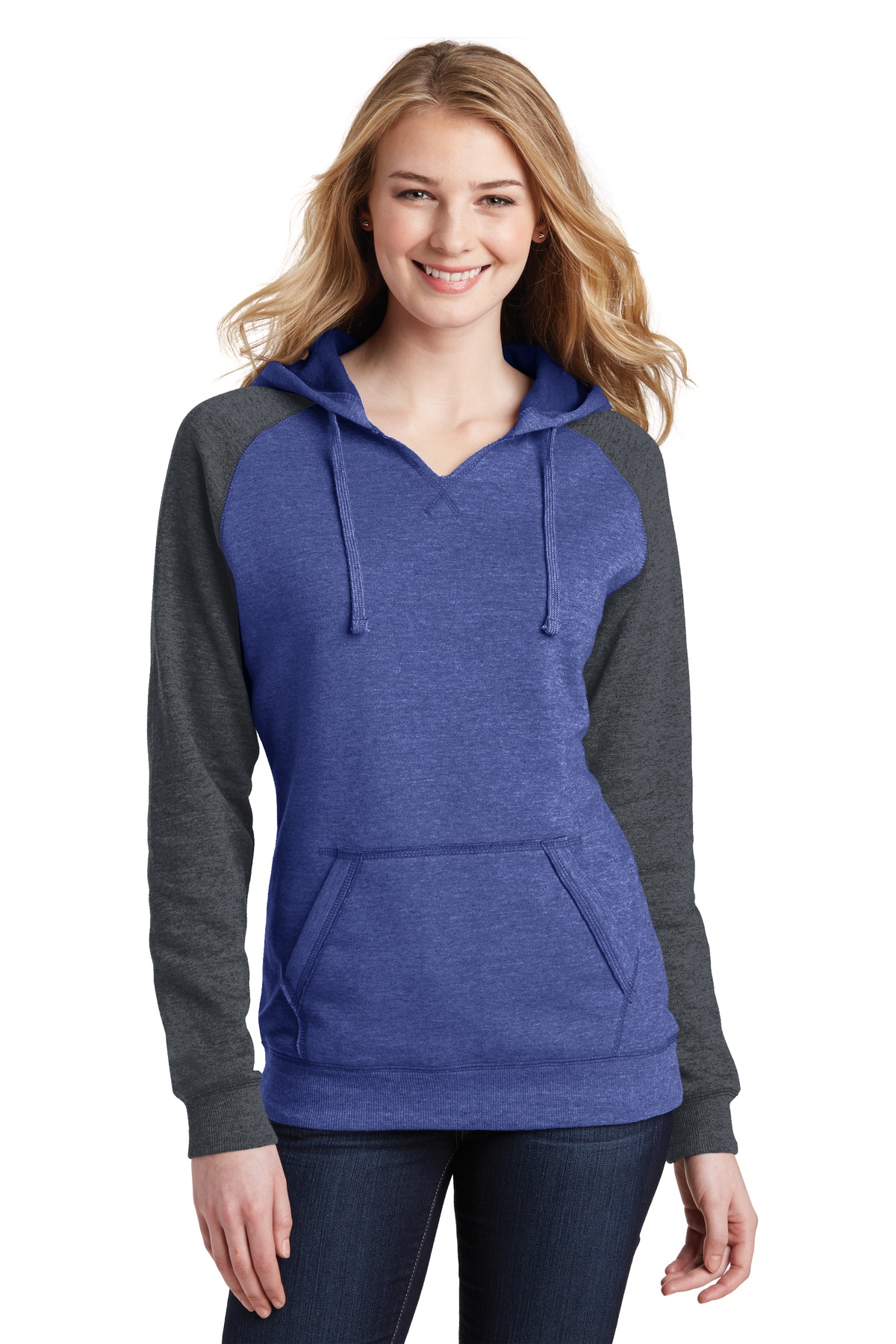 District Hospitality Sweatshirts & Fleece ® Womens Lightweight Fleece Raglan Hoodie.-District