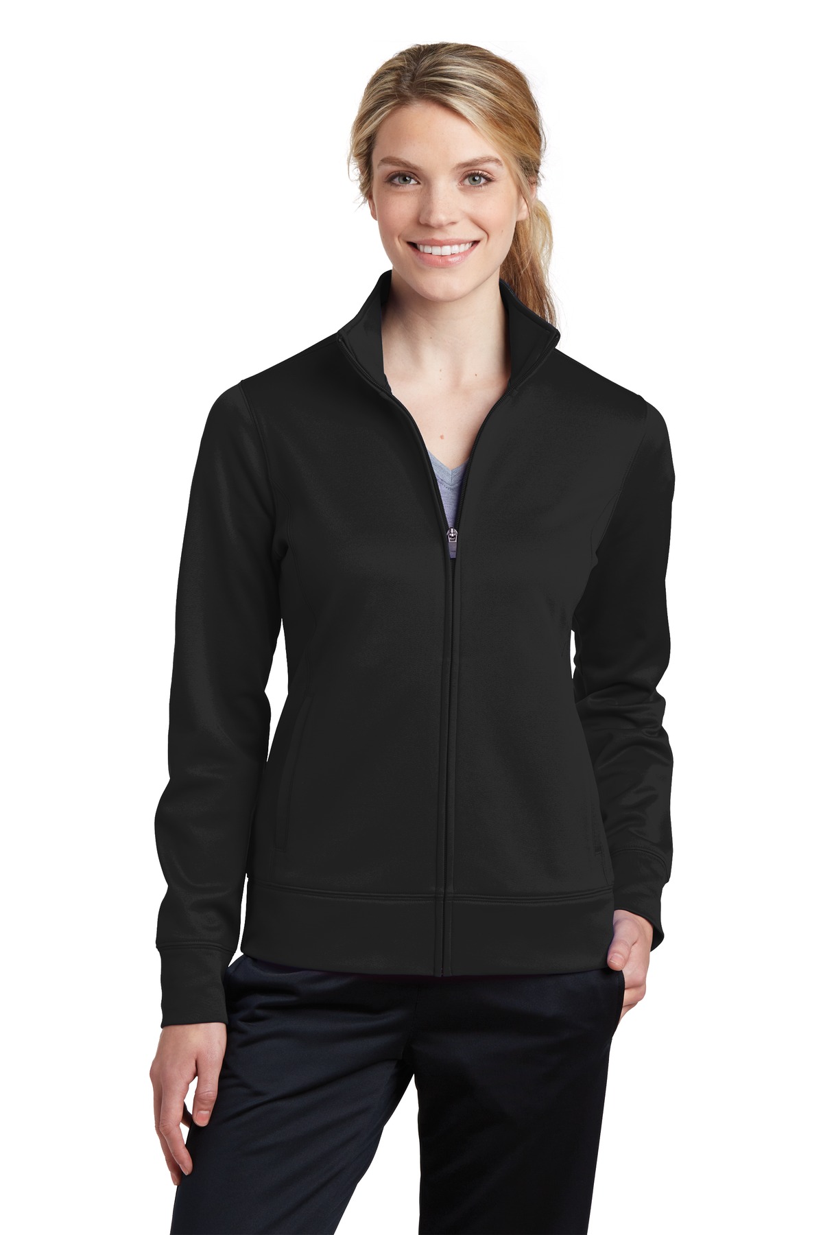 Sport-Tek Ladies Sport-Wick Fleece Full-Zip Jacket. LST241