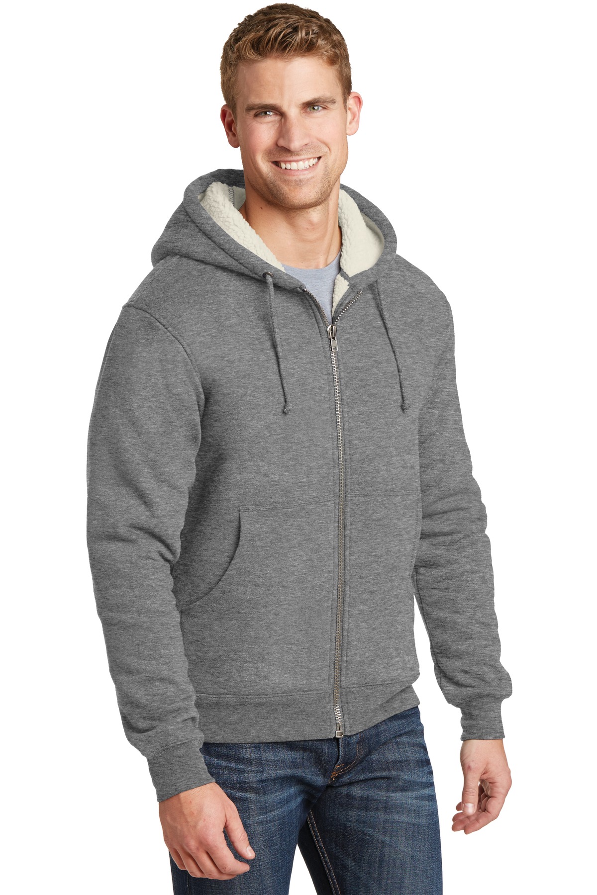 CornerStone Heavyweight Sherpa-Lined Hooded Fleece Jacket. CS625