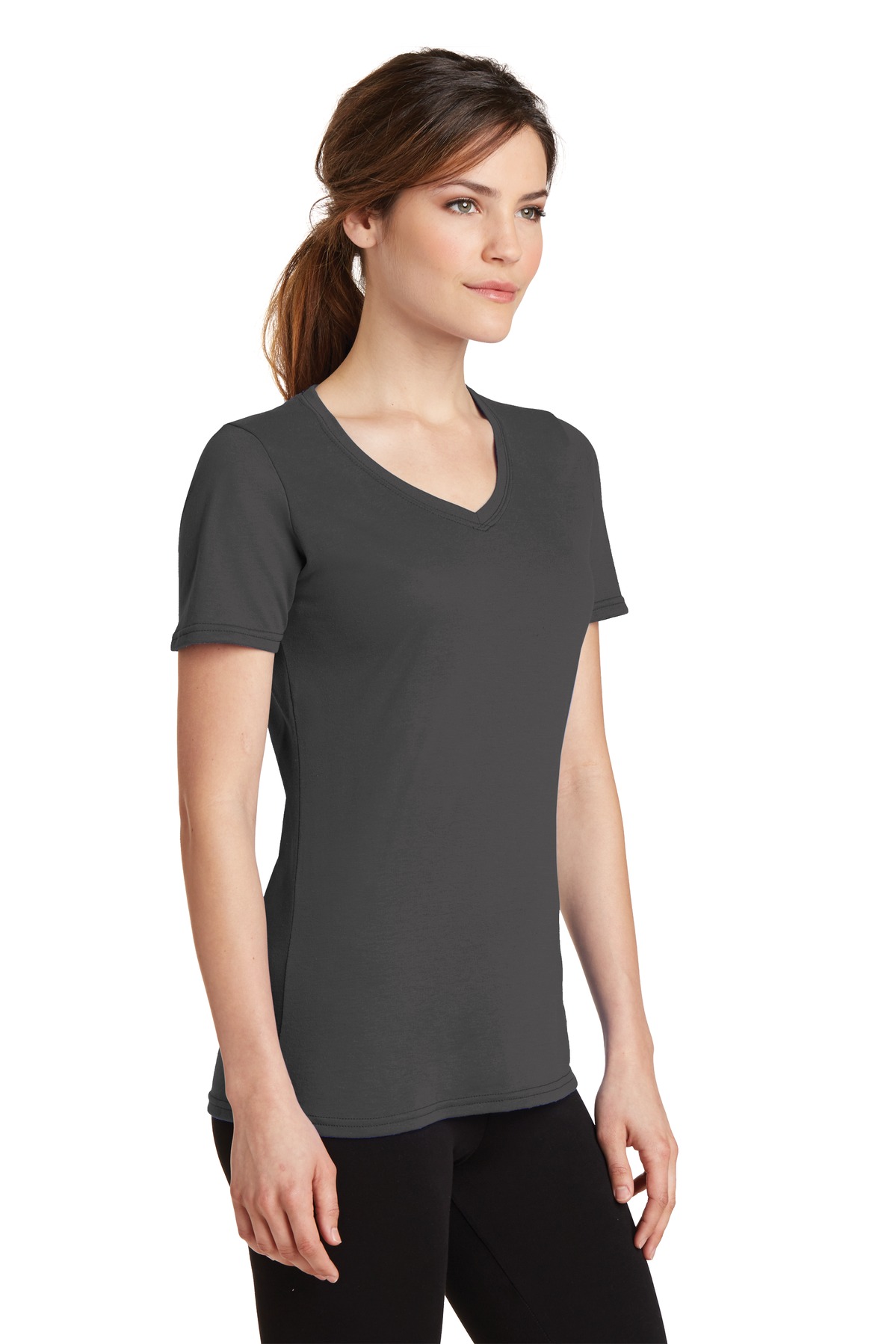 Port & Company Ladies Performance Blend V-Neck Tee. LPC381V