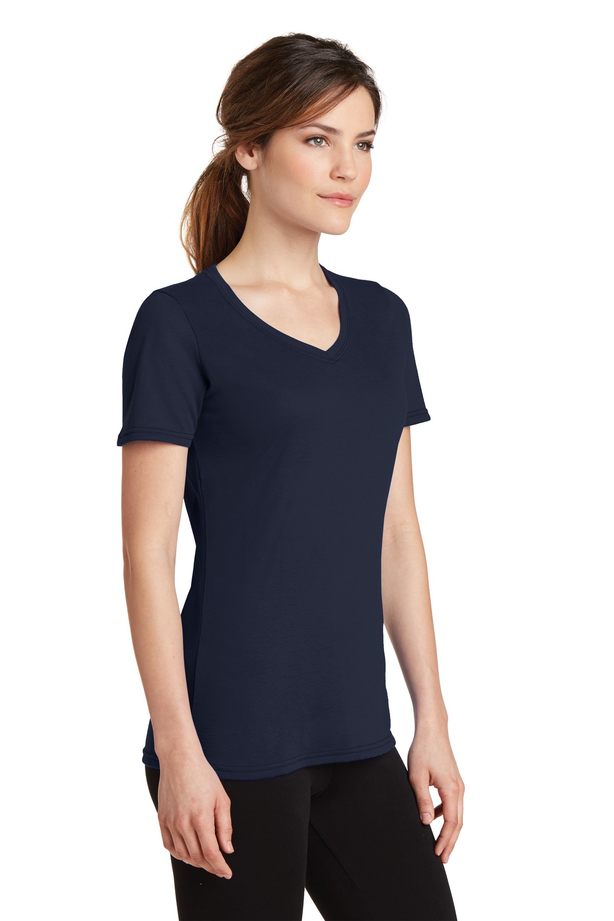 Port & Co Women's Performance Blend V-Neck Tee. LPC381V