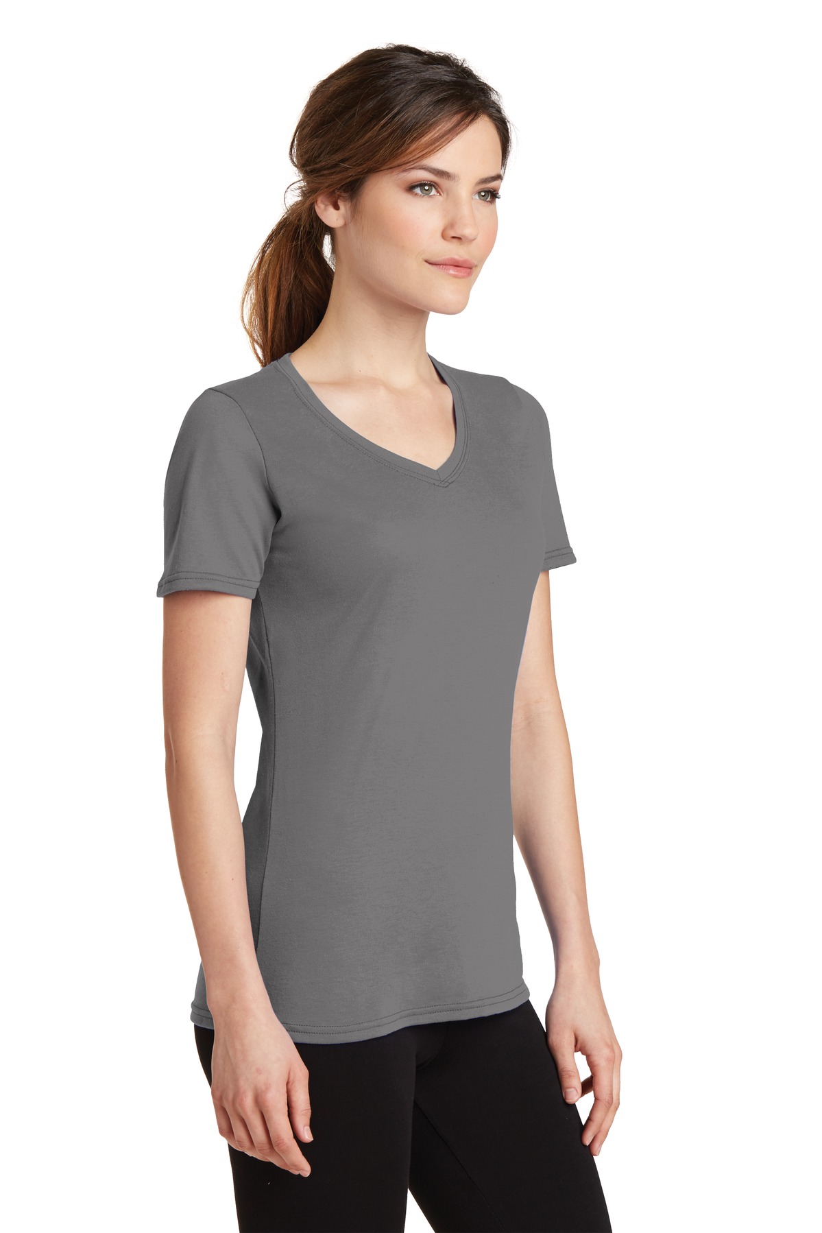 Port & Company Women's Performance Blend V-Neck Tee. LPC381V