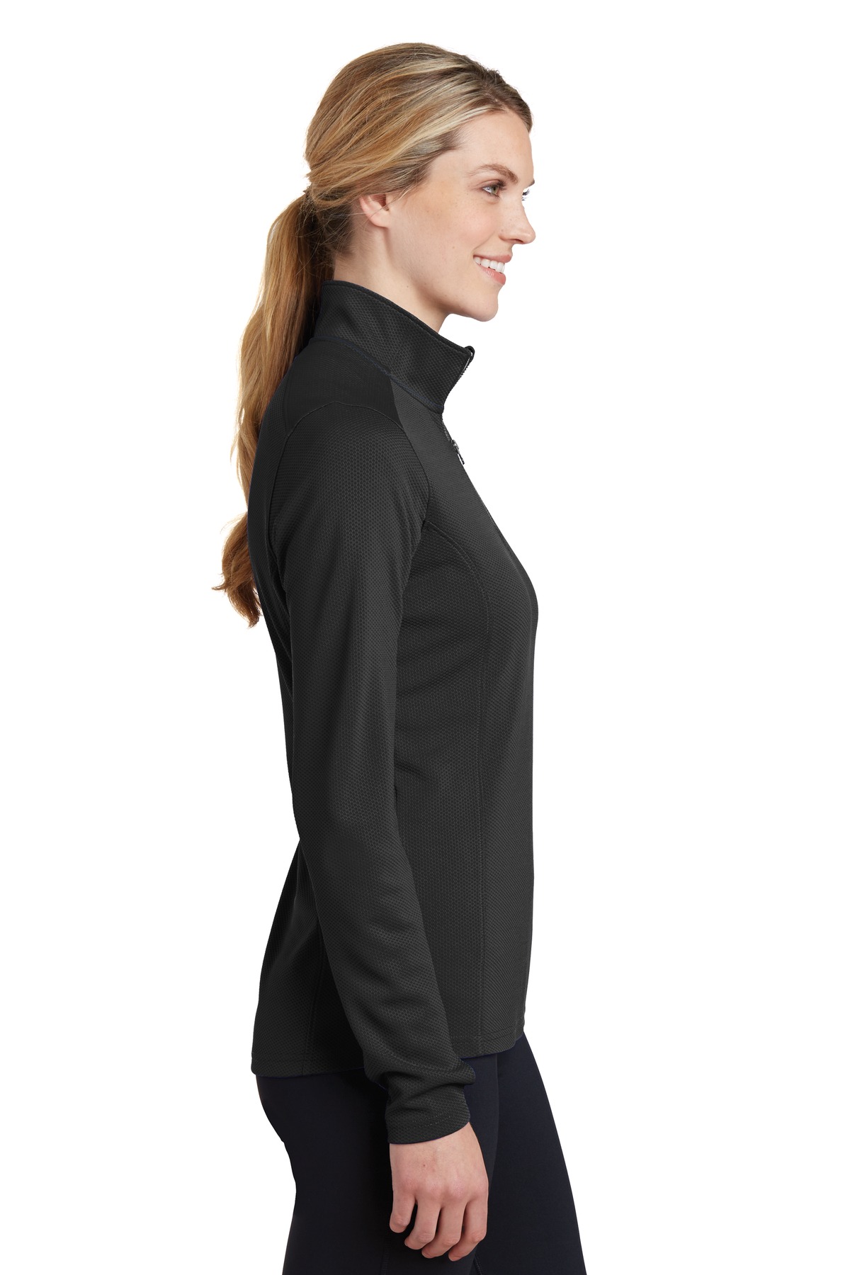 Sport-Tek Women's Sport-Wick Textured 1/4-Zip Pullover. LST860
