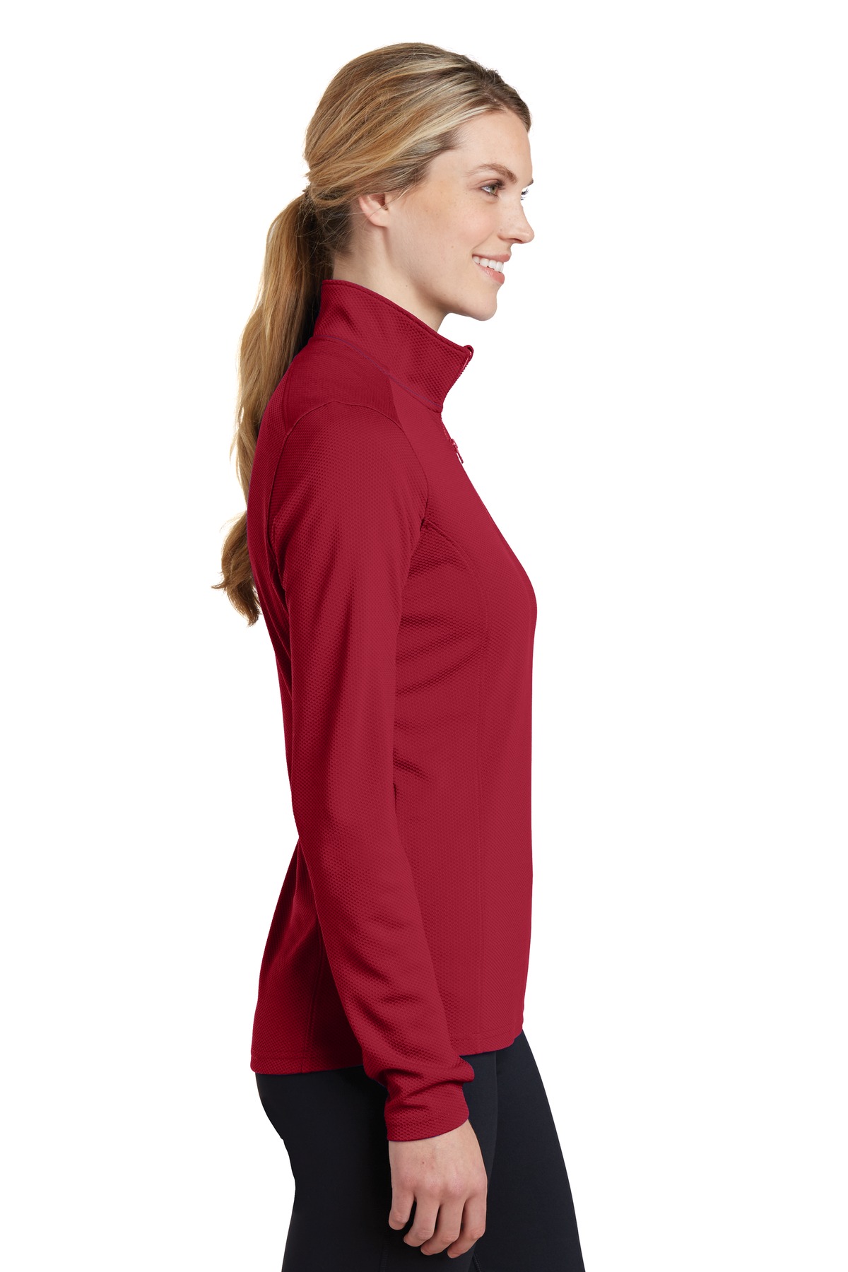 Sport-Tek Women's Sport-Wick Textured 1/4-Zip Pullover. LST860