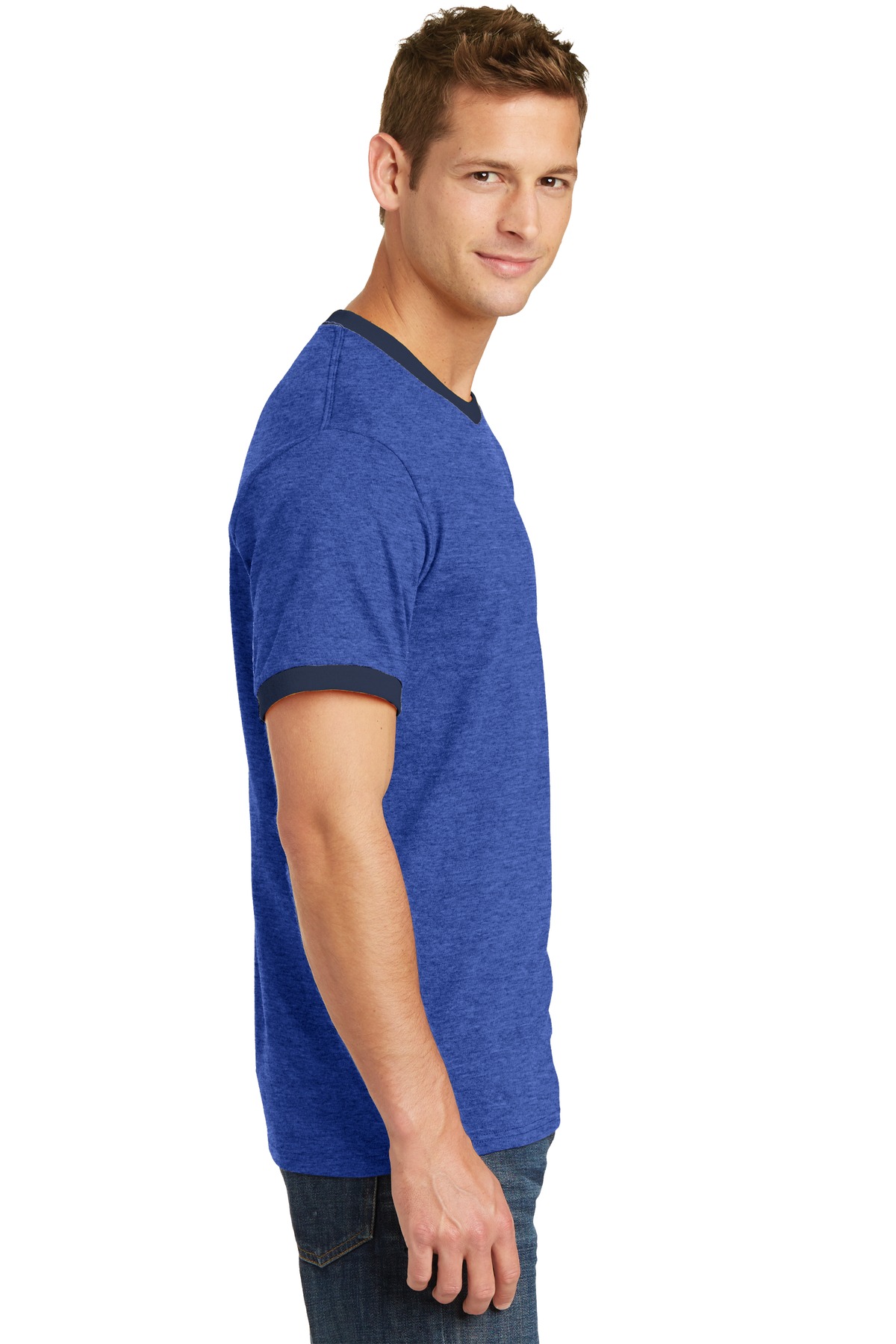 Port & Co Core Cotton Ringer Tee. PC54R