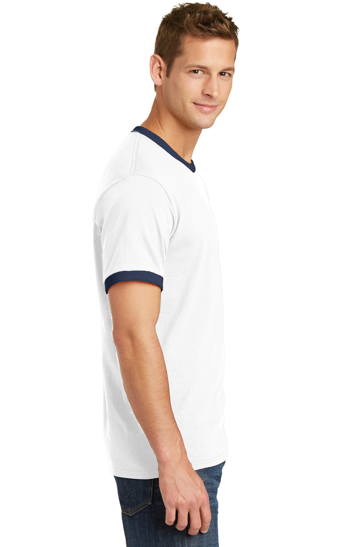 Port & Co Core Cotton Ringer Tee. PC54R