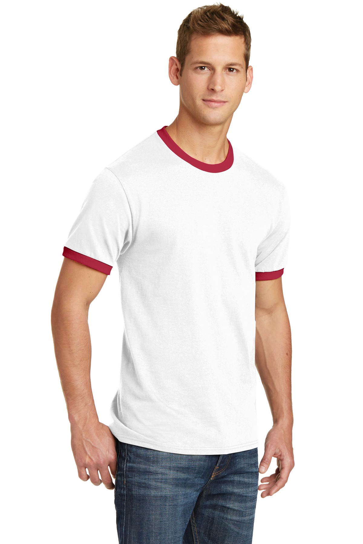 Port & Co Core Cotton Ringer Tee. PC54R