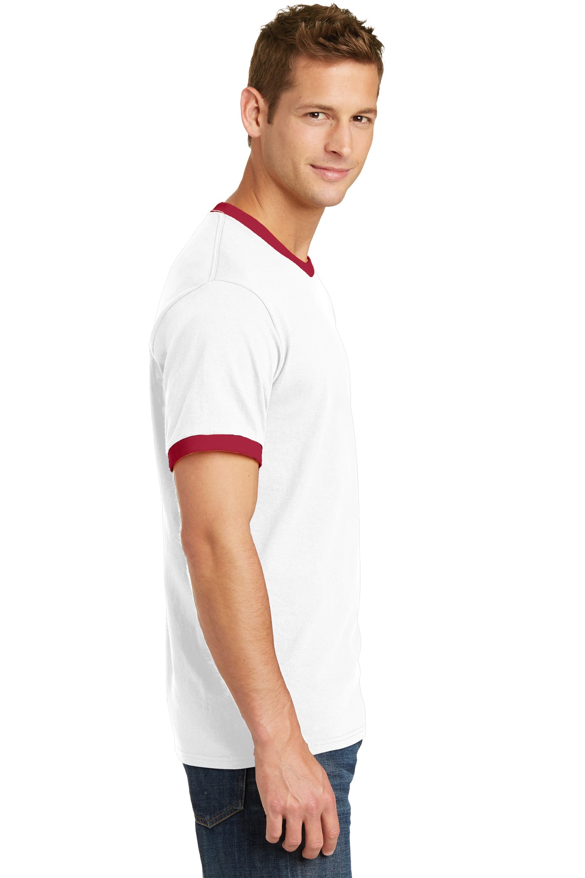 Port & Co Core Cotton Ringer Tee. PC54R