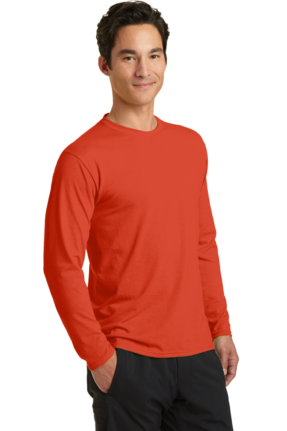 Port & Co Long Sleeve Performance Blend Tee. PC381LS