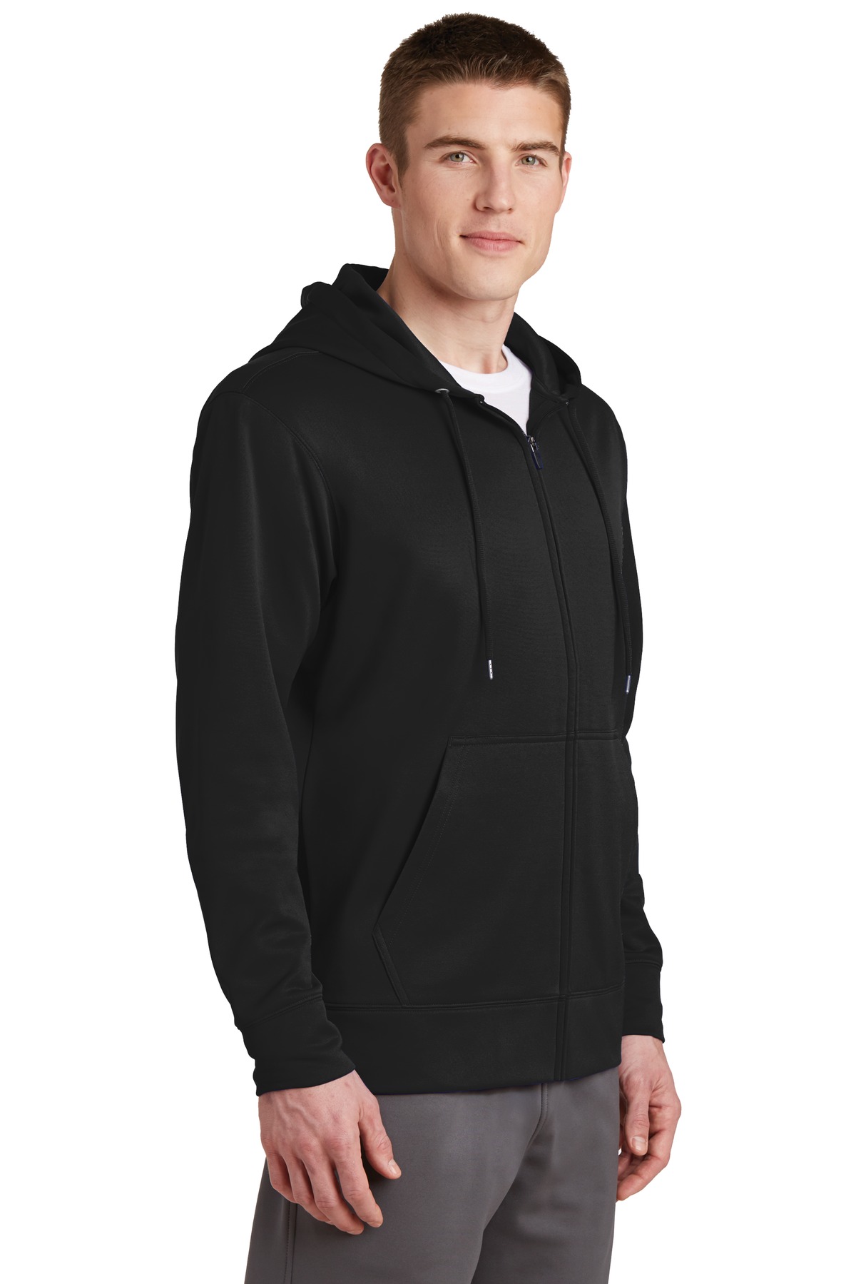 Sport-Tek Sport-Wick Fleece Full-Zip Hooded Jacket. ST238