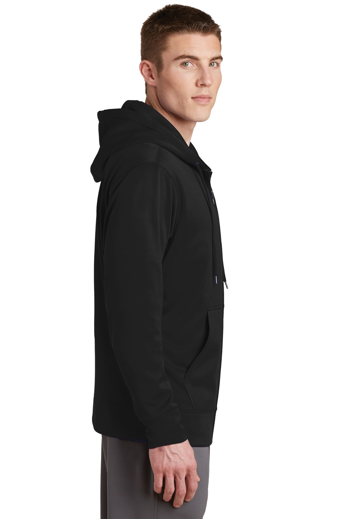 Sport-Tek Sport-Wick Fleece Full-Zip Hooded Jacket. ST238