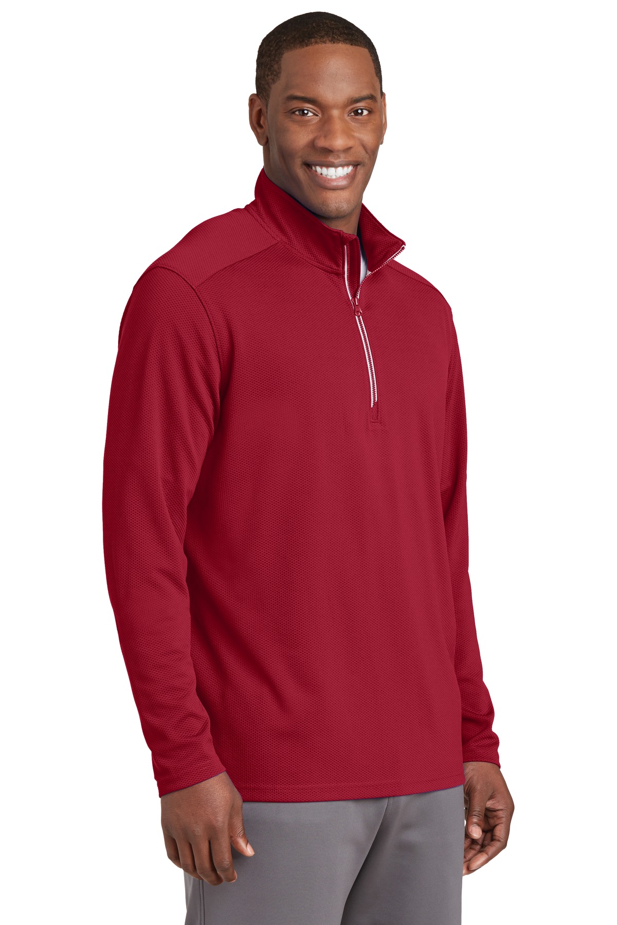 Sport-Tek Sport-Wick Textured 1/4-Zip Pullover. ST860