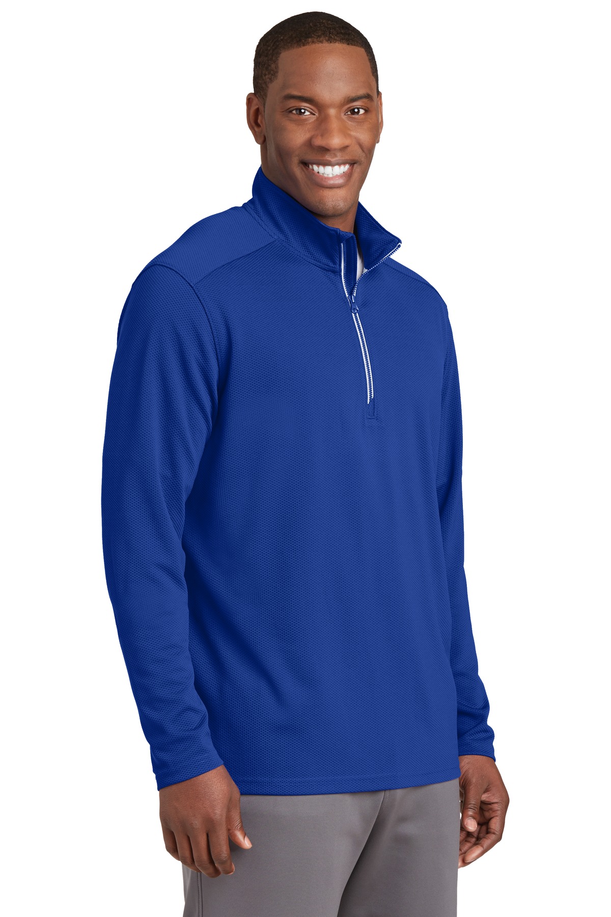 Sport-Tek Sport-Wick Textured 1/4-Zip Pullover. ST860