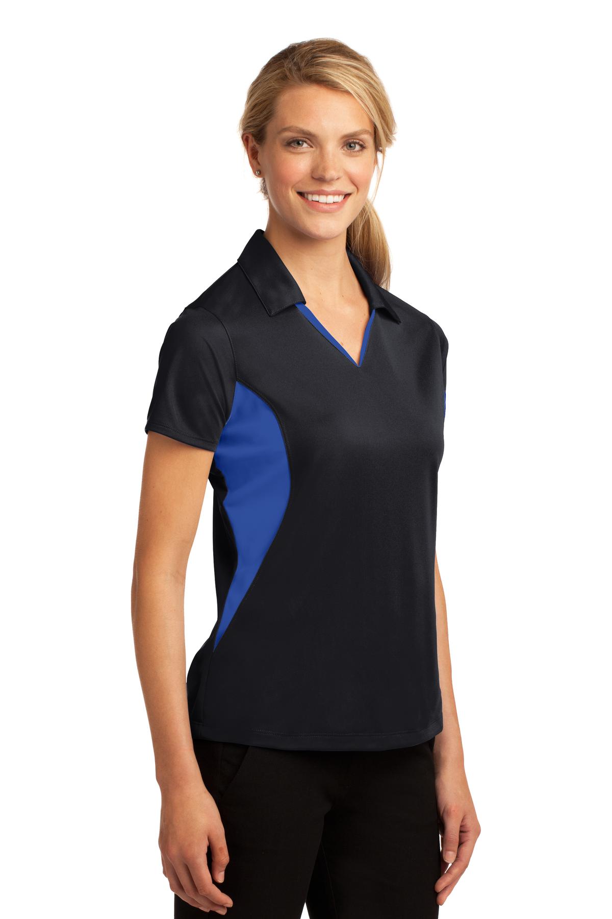 Sport-Tek Women's Side Blocked Micropique Sport-Wick Polo. LST655
